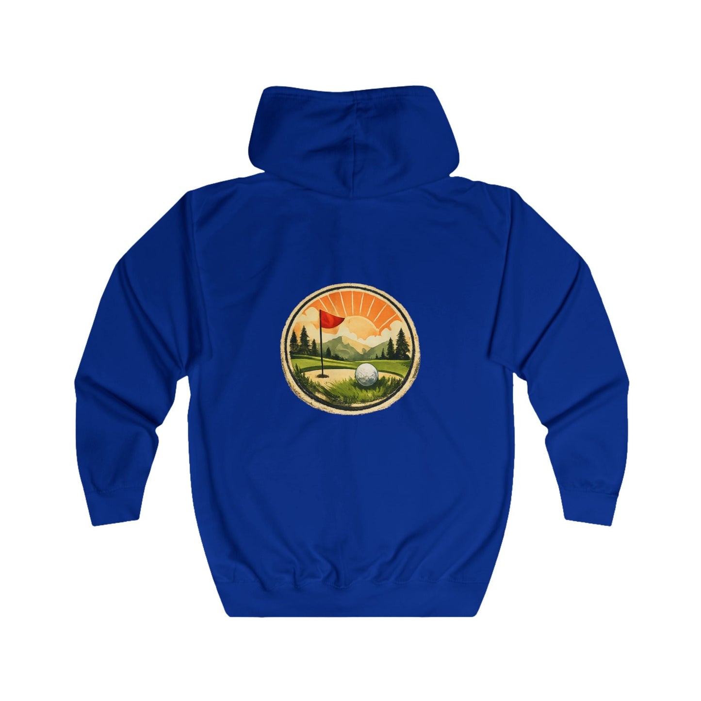 Golf Sunrise Full Zip Hoodie Vintage Golf Course Graphic - SJM Print Store