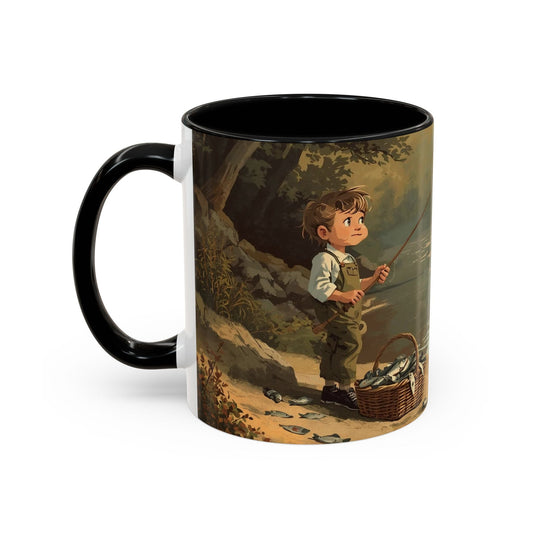 Gone Fishing Accent Mug - Perfect for Fishing Lovers, Outdoor Enthusiasts, Perfect Gift - SJM Print Store