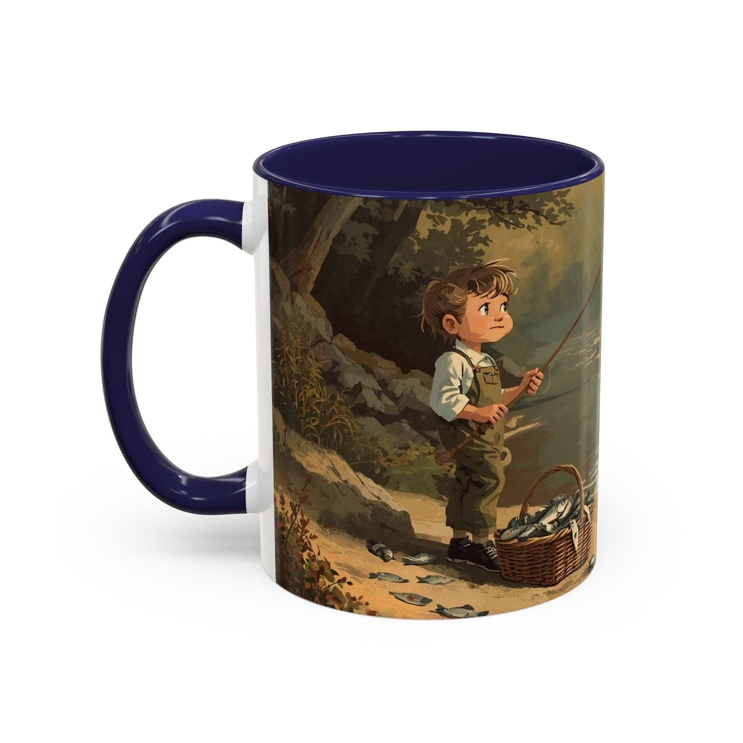 Gone Fishing Accent Mug - Perfect for Fishing Lovers, Outdoor Enthusiasts, Perfect Gift - SJM Print Store