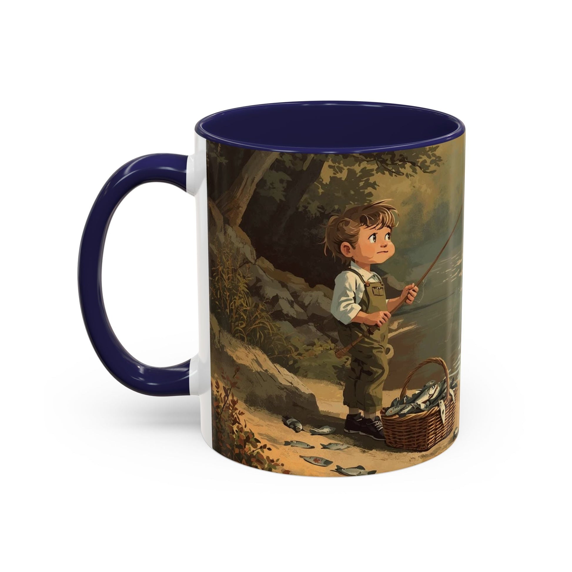 Gone Fishing Accent Mug - Perfect for Fishing Lovers, Outdoor Enthusiasts, Perfect Gift - SJM Print Store