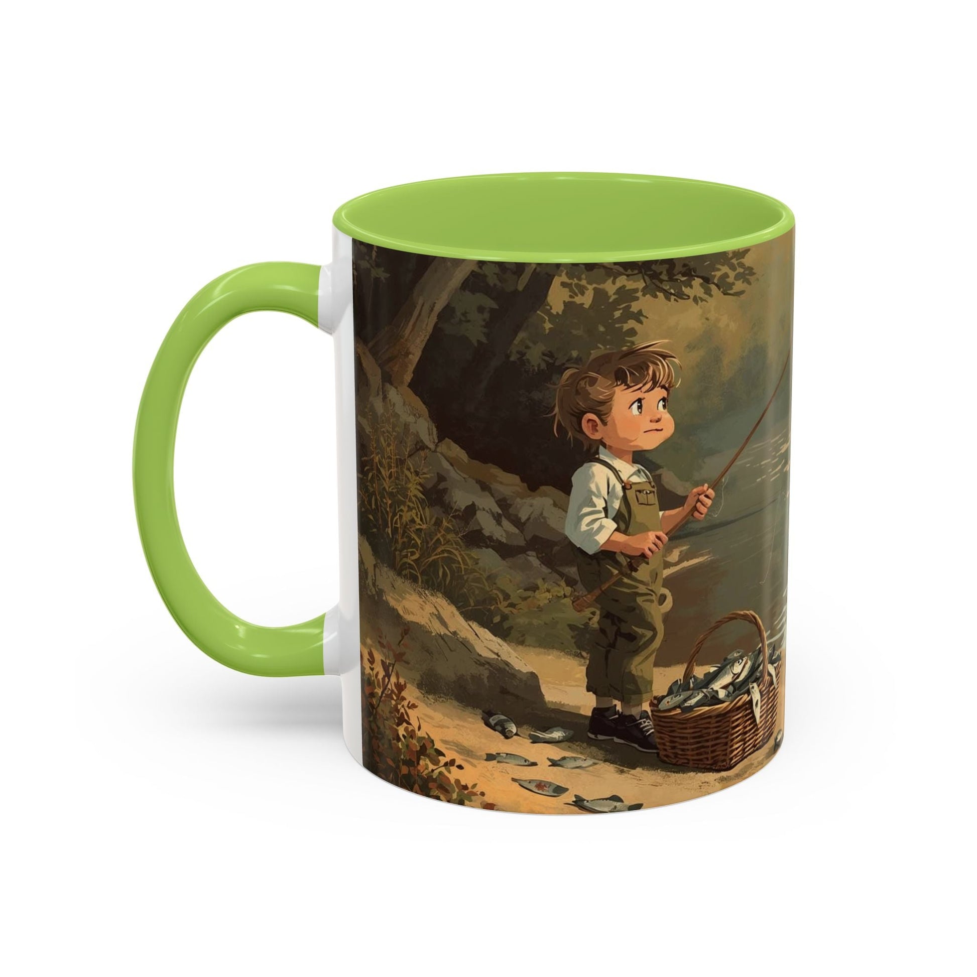 Gone Fishing Accent Mug - Perfect for Fishing Lovers, Outdoor Enthusiasts, Perfect Gift - SJM Print Store