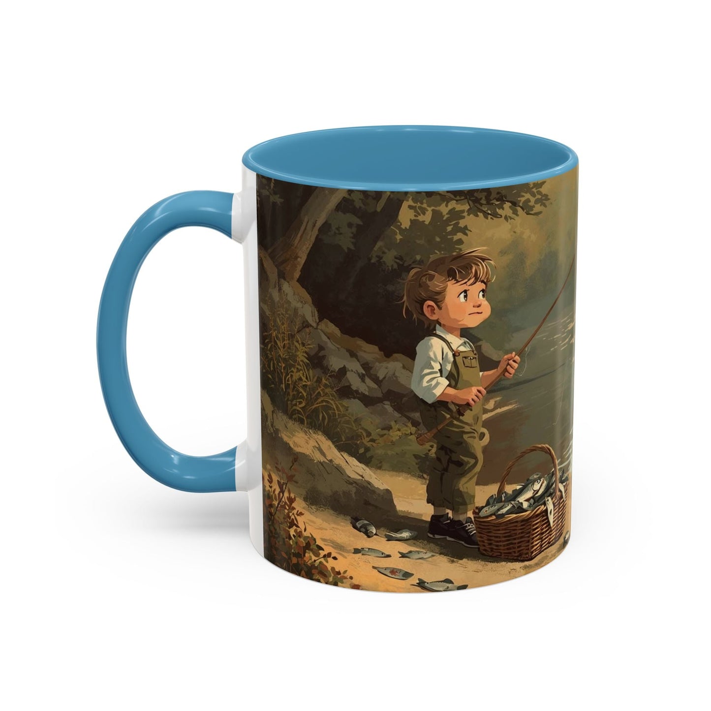 Gone Fishing Accent Mug - Perfect for Fishing Lovers, Outdoor Enthusiasts, Perfect Gift - SJM Print Store