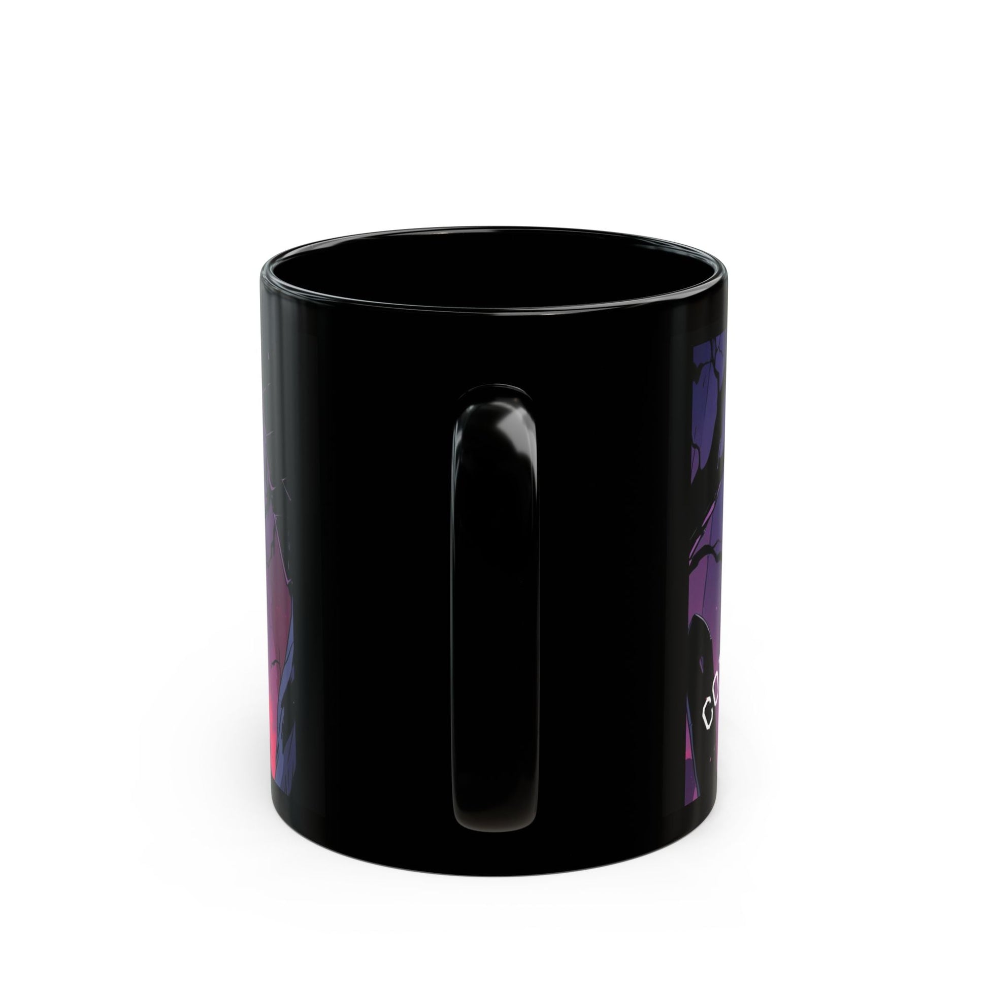 Gothic Character Mug - Perfect for Halloween, Gifts, Home Decor, Cuppa time, Black Mug with Unique Design - SJM Print Store