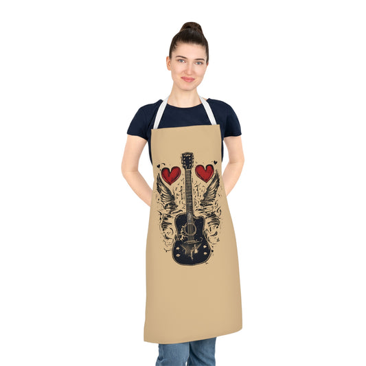 Guitar Wings and Heart Music Lover Apron - SJM Print Store