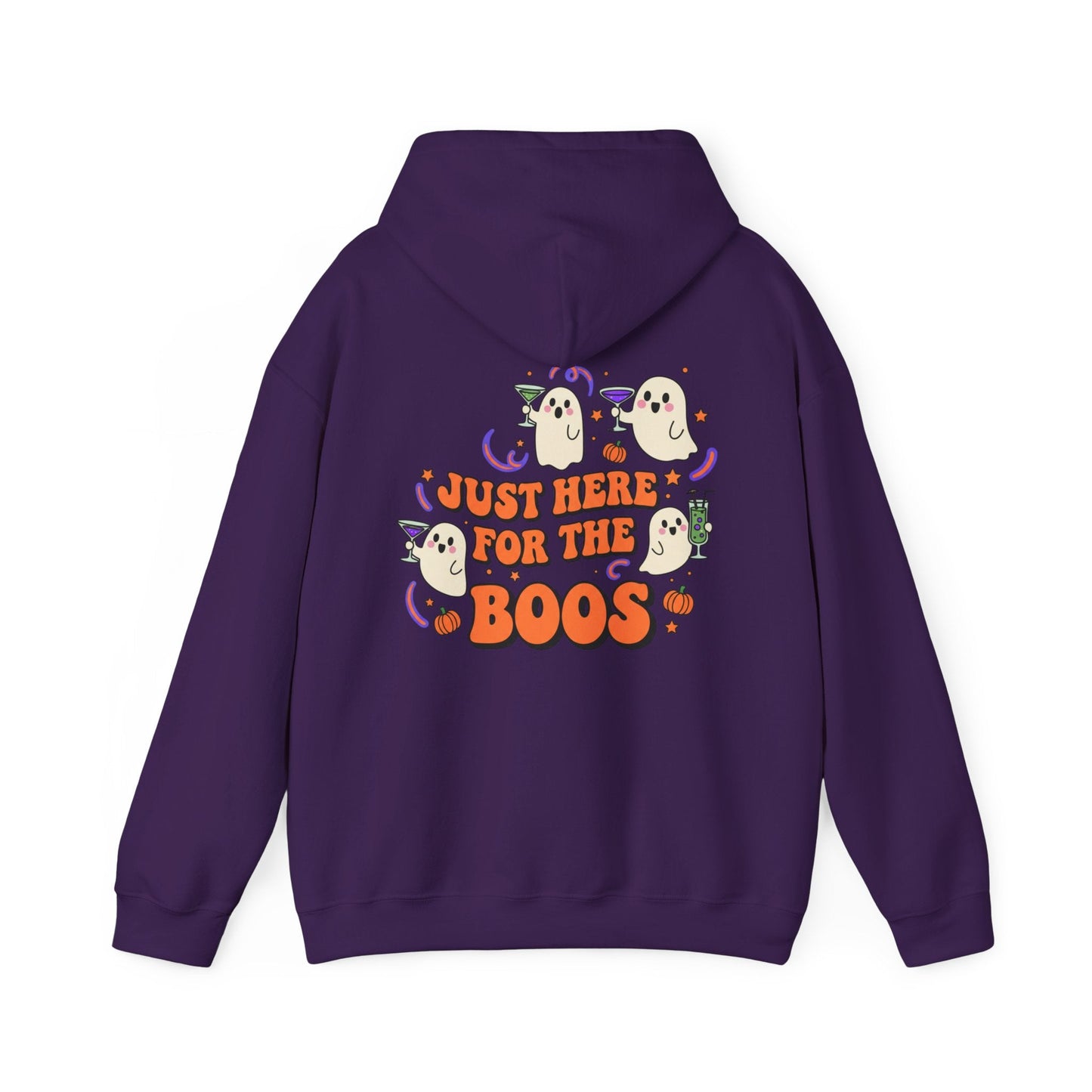 Halloween Ghost Just Here for the Boos Hoodie Front and Back Print - SJM Print Store