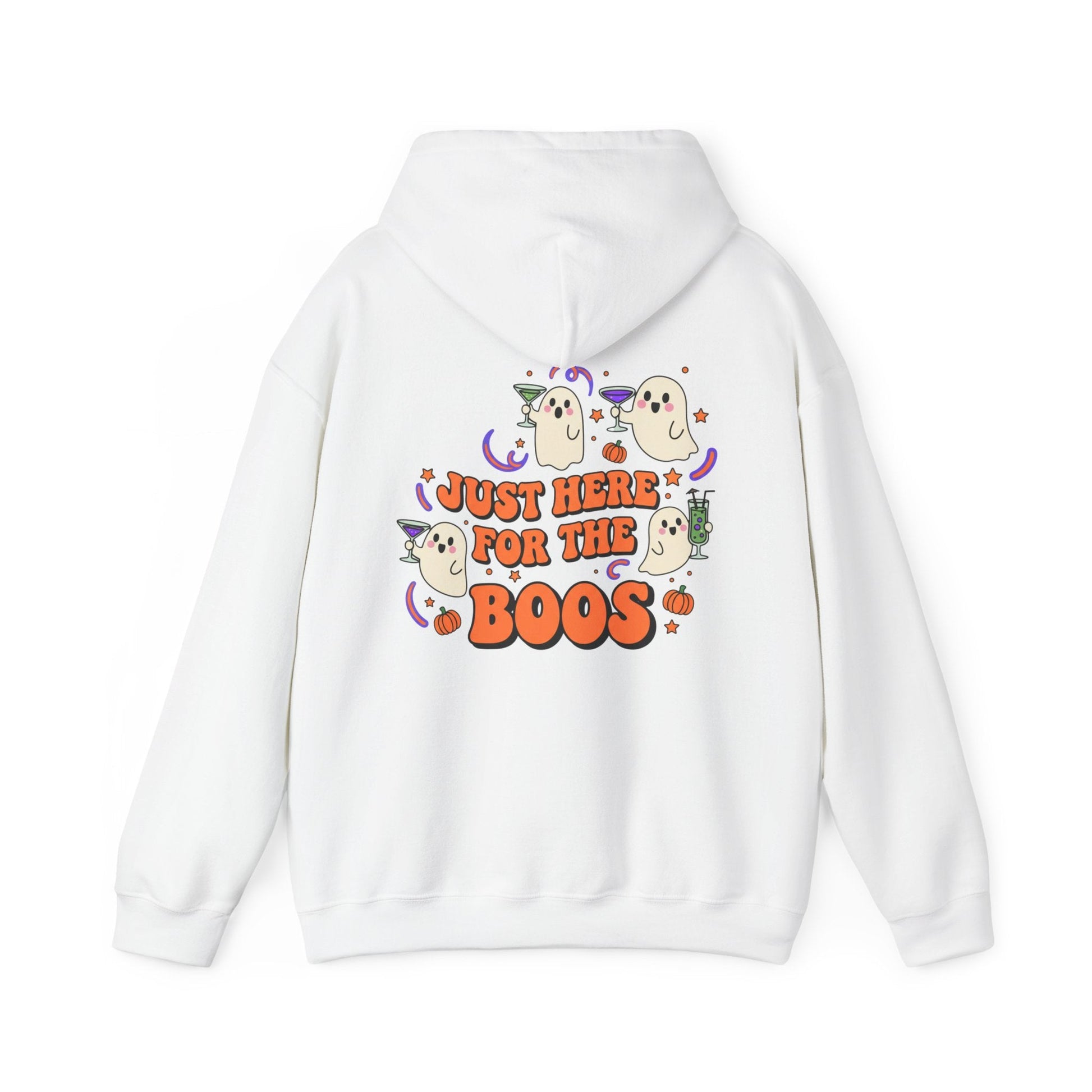 Halloween Ghost Just Here for the Boos Hoodie Front and Back Print - SJM Print Store