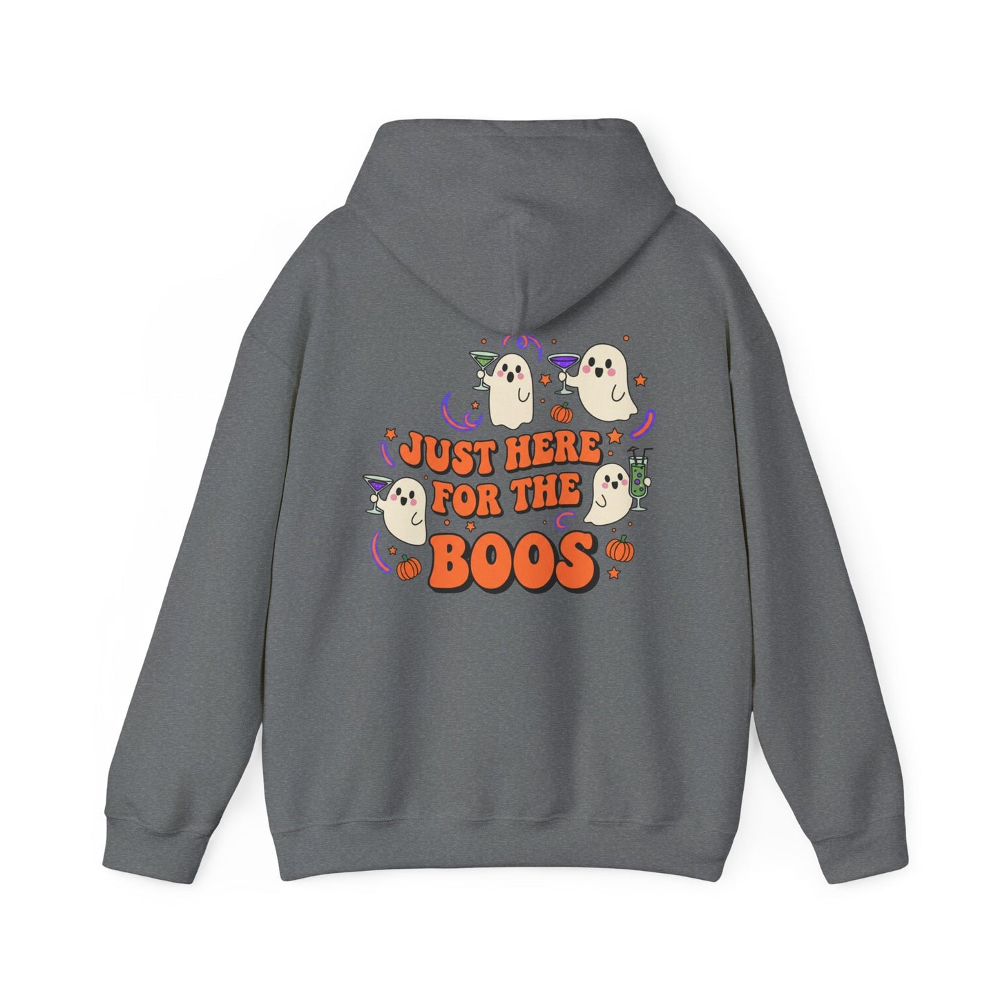 Halloween Ghost Just Here for the Boos Hoodie Front and Back Print - SJM Print Store