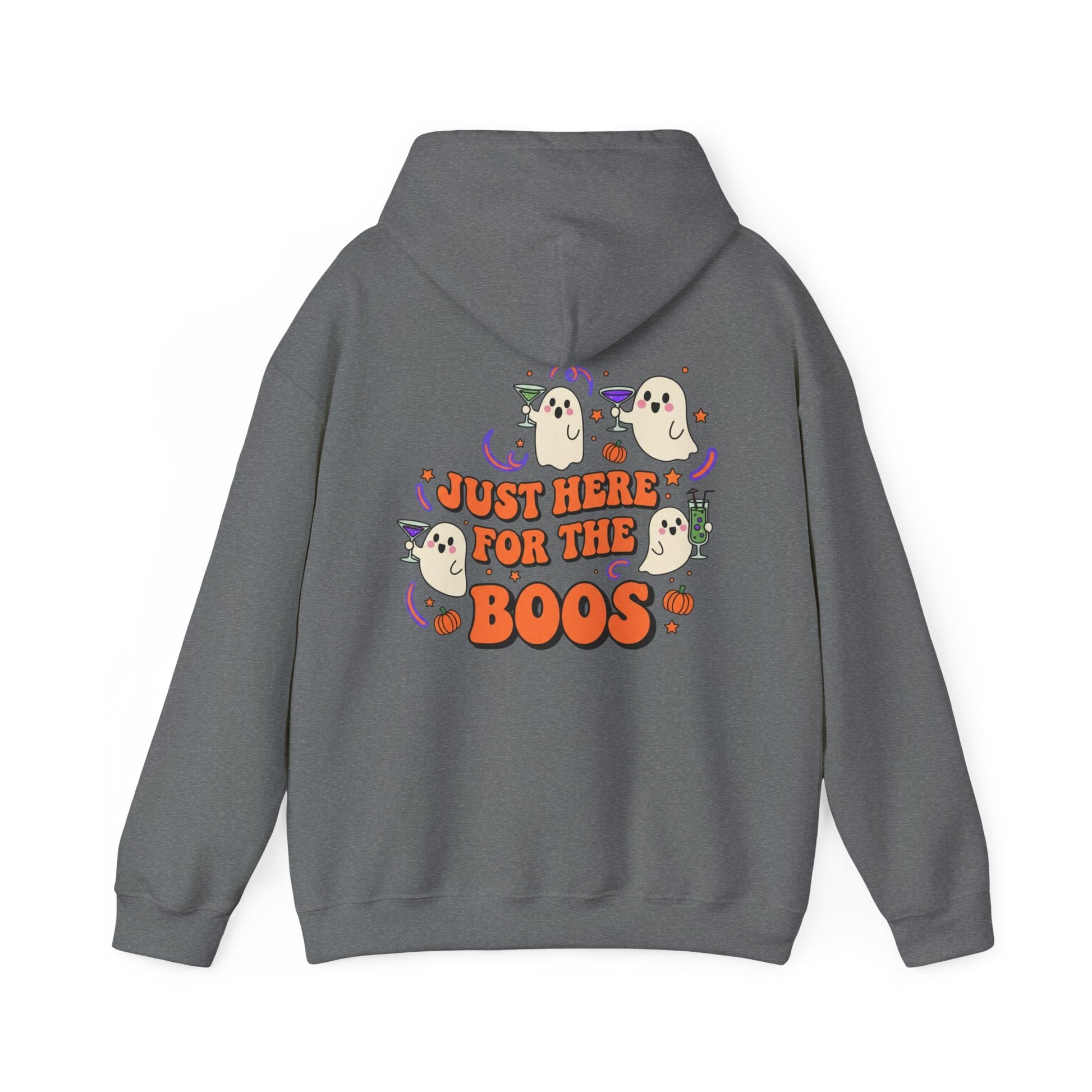 Halloween Ghost Just Here for the Boos Hoodie Front and Back Print - SJM Print Store