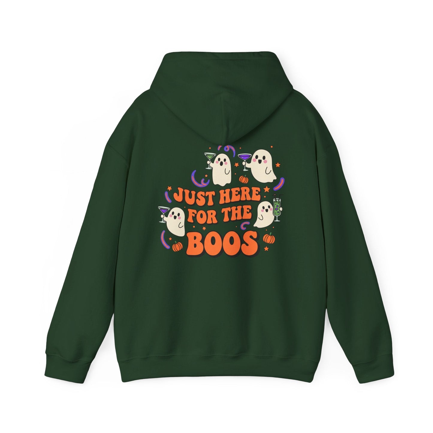 Halloween Ghost Just Here for the Boos Hoodie Front and Back Print - SJM Print Store