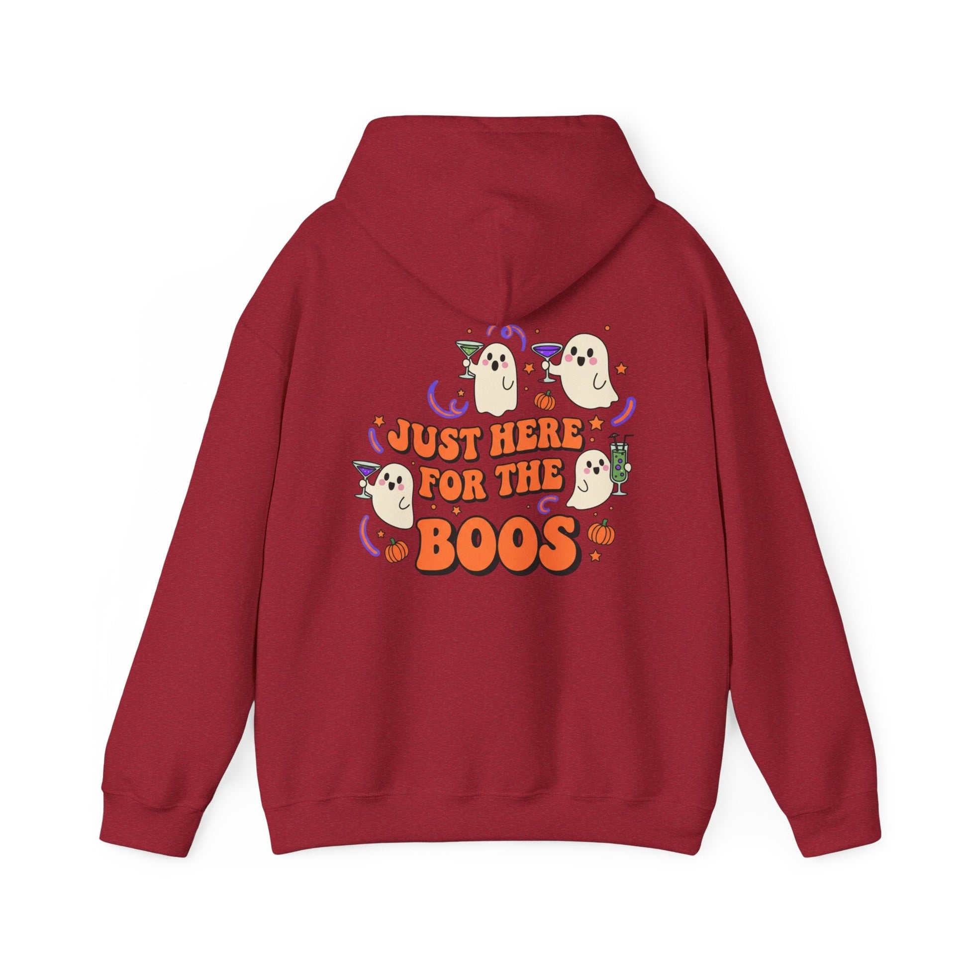 Halloween Ghost Just Here for the Boos Hoodie Front and Back Print - SJM Print Store