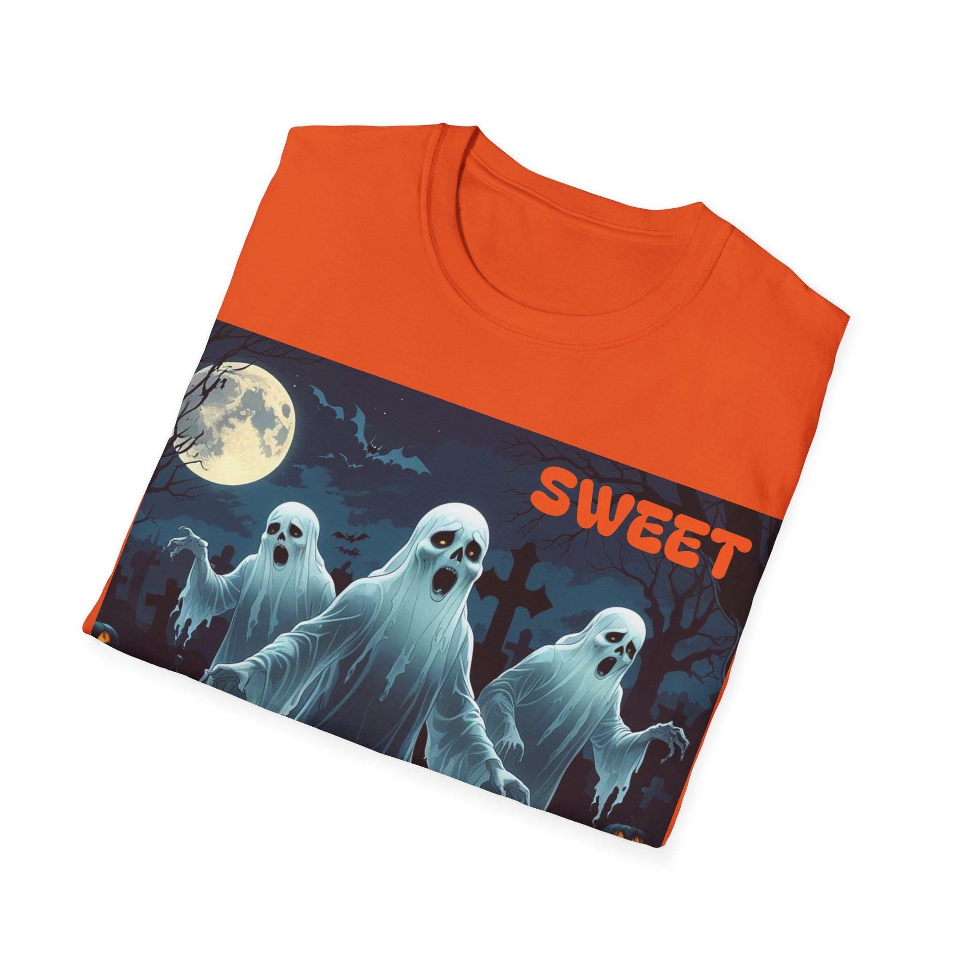 Halloween Ghost T-Shirt: Spooky Season Softstyle Tee - SJM Print Store