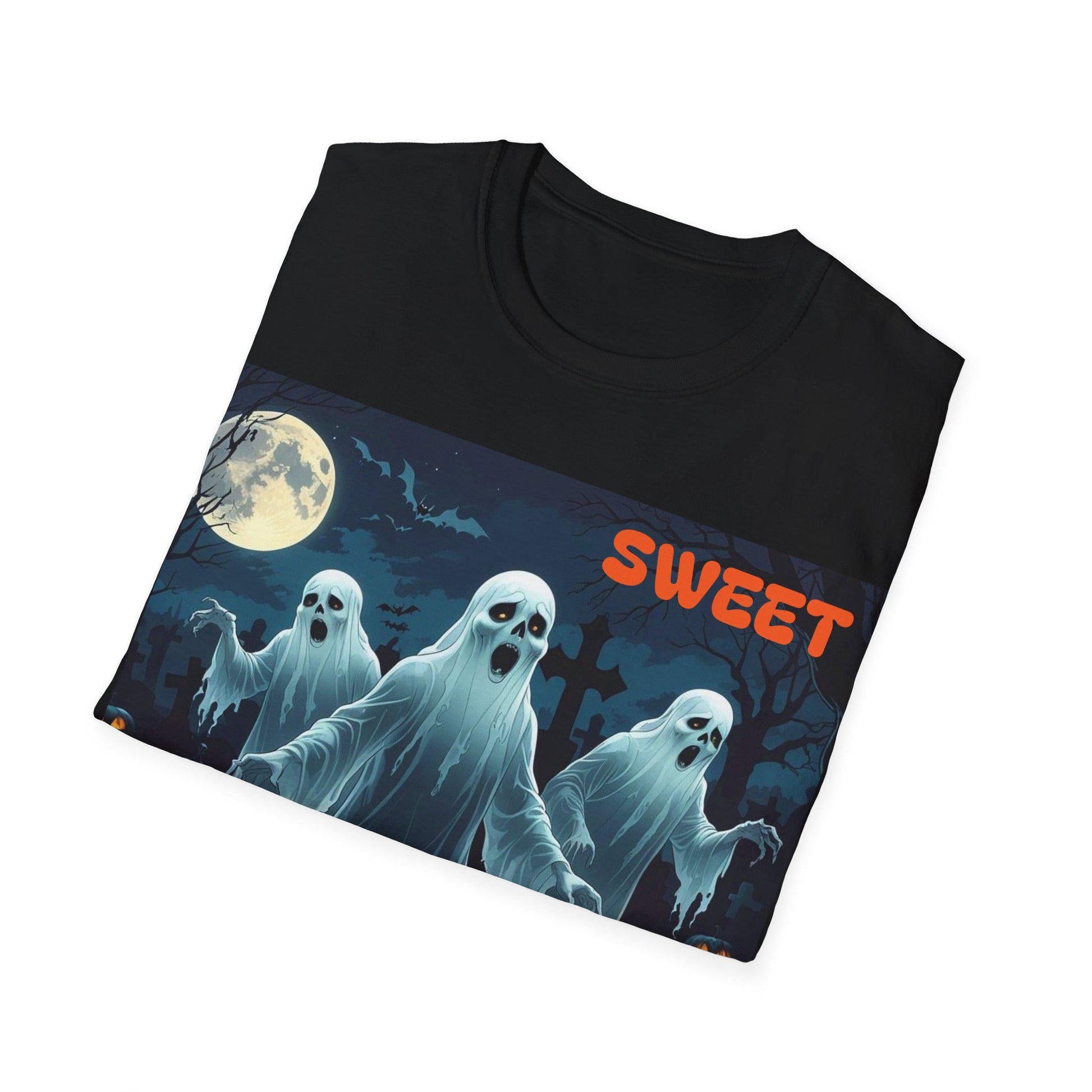 Halloween Ghost T-Shirt: Spooky Season Softstyle Tee - SJM Print Store