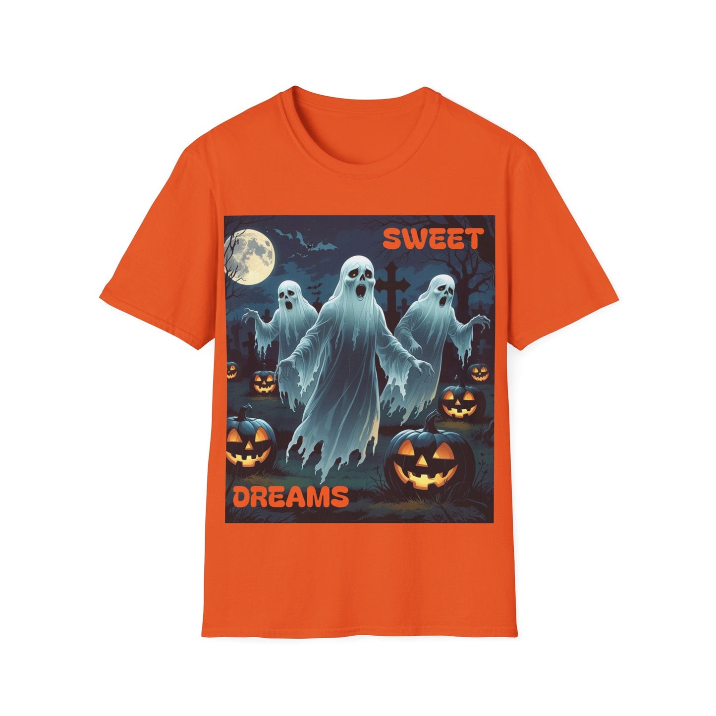 Halloween Ghost T-Shirt, Spooky Unisex Tee, Sweet Dreams Shirt, Fall Festival Clothing, Halloween Costume Top, Party Wear - SJM Print Store