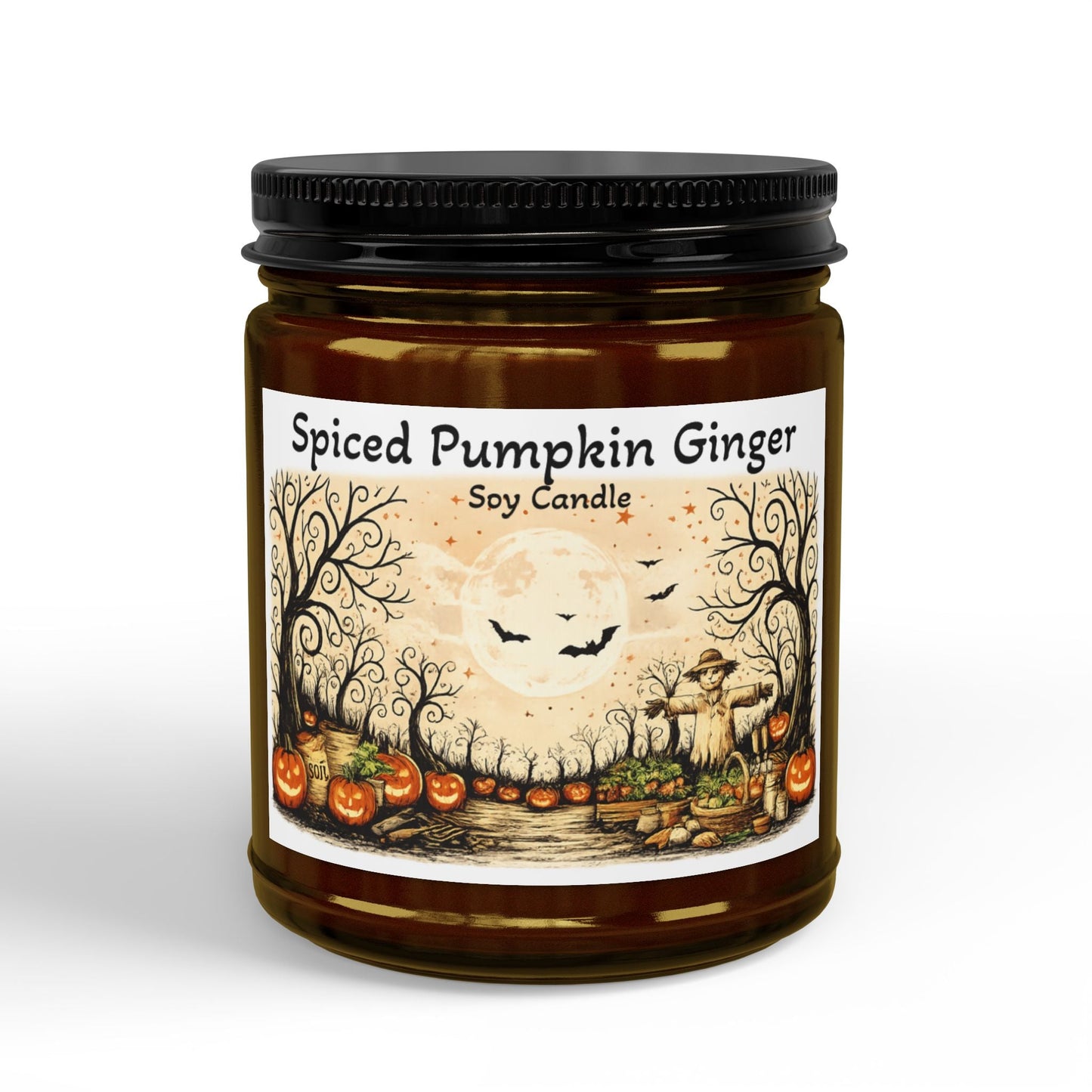 Halloween Spiced Pumpkin Ginger Soy Candle - SJM Print Store
