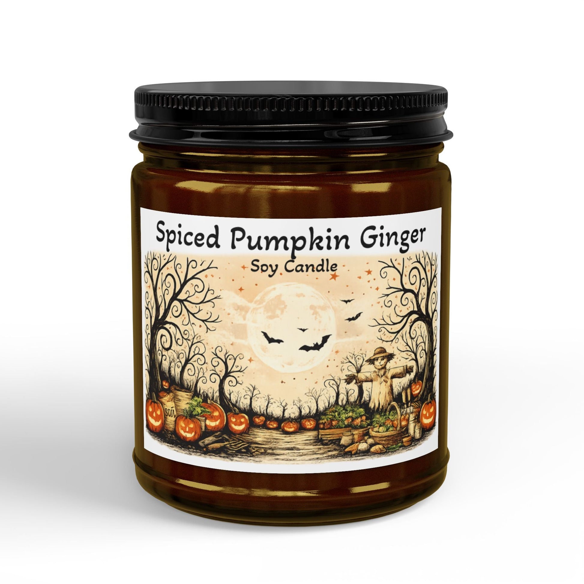 Halloween Spiced Pumpkin Ginger Soy Candle - SJM Print Store