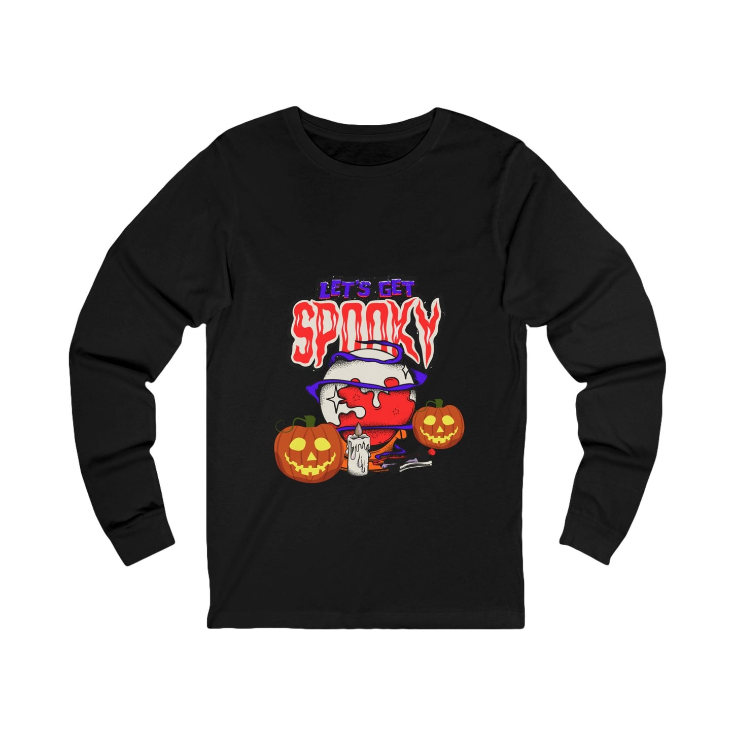 Halloween Spooky Long Sleeve Tee, Unisex Shirt, Unique Fashion, Halloween Party Outfit, Trick or Treat Apparel, Cozy Gift Idea - SJM Print Store