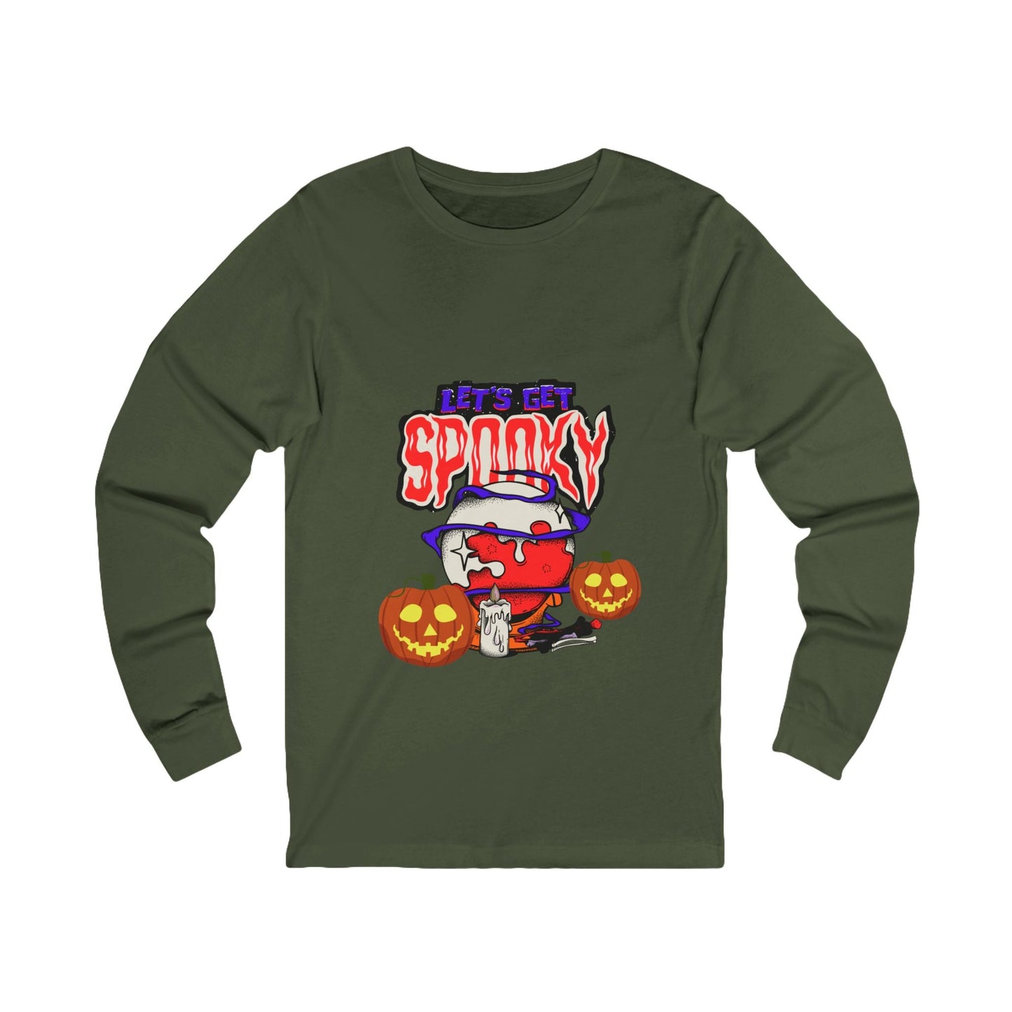 Halloween Spooky Long Sleeve Tee, Unisex Shirt, Unique Fashion, Halloween Party Outfit, Trick or Treat Apparel, Cozy Gift Idea - SJM Print Store