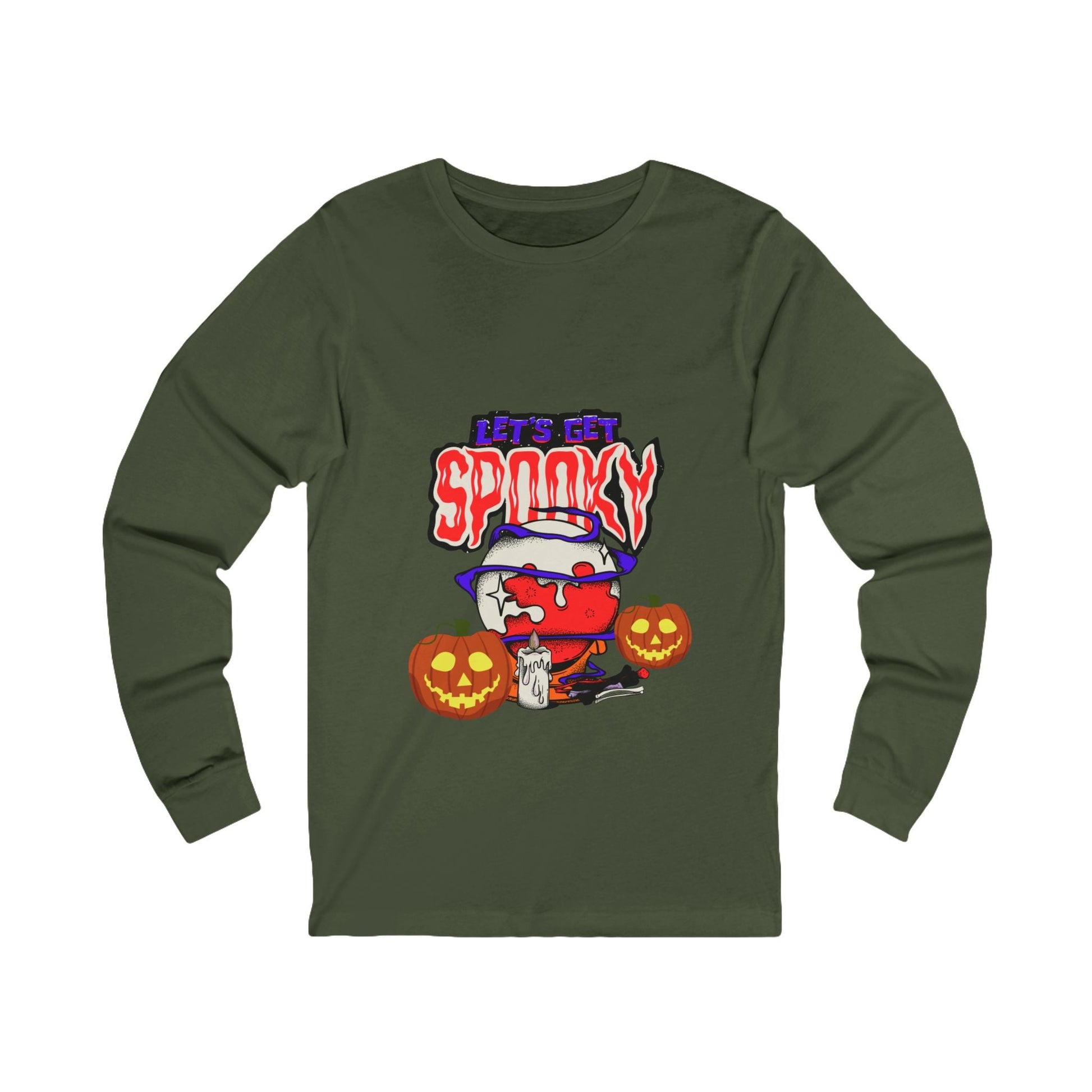 Halloween Spooky Long Sleeve Tee, Unisex Shirt, Unique Fashion, Halloween Party Outfit, Trick or Treat Apparel, Cozy Gift Idea - SJM Print Store