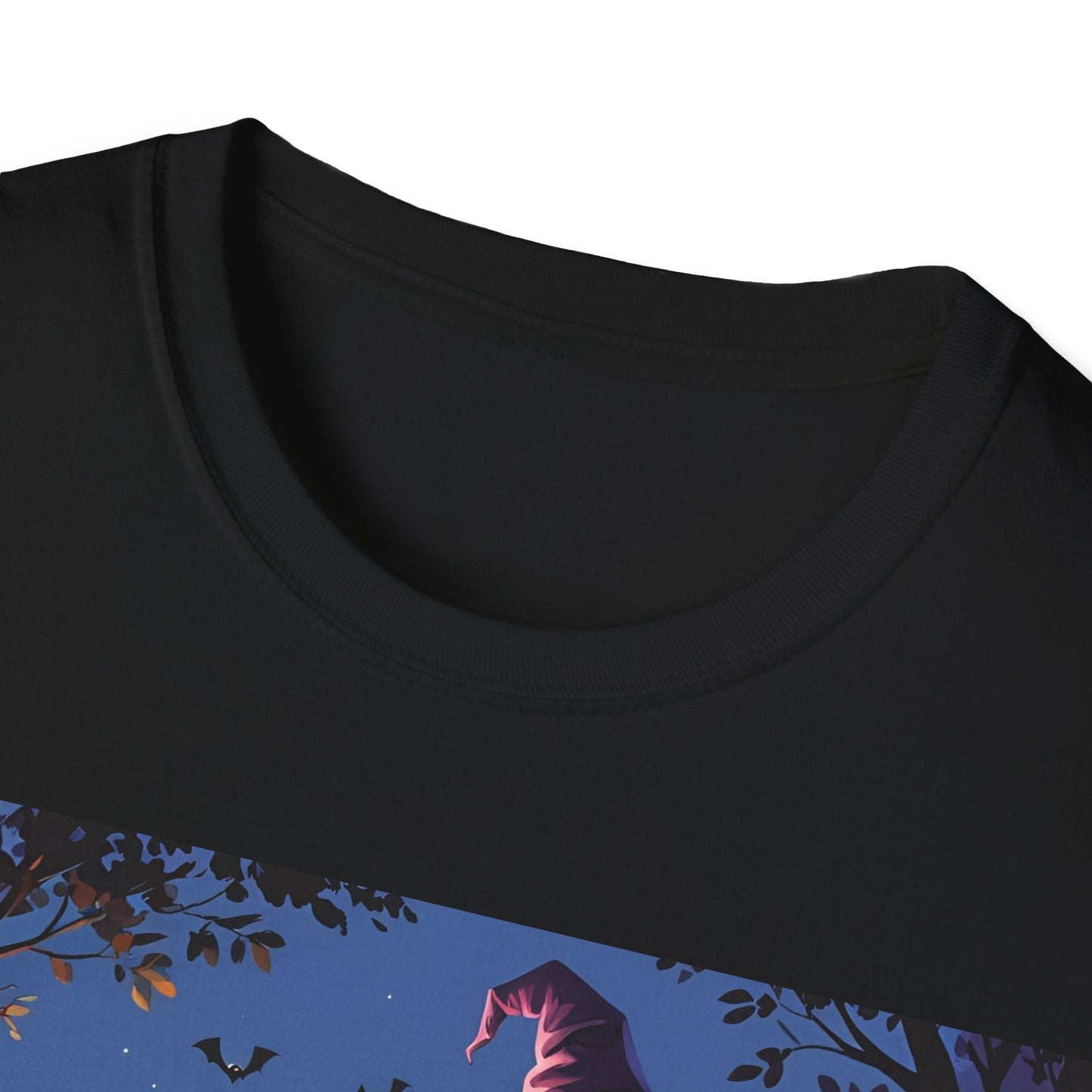Halloween Witch T-Shirt | Cute Ghost & Pumpkin Graphic Tee for Fall, Spooky Season, Unisex Softstyle Apparel, Halloween Party Outfit, [...] - SJM Print Store