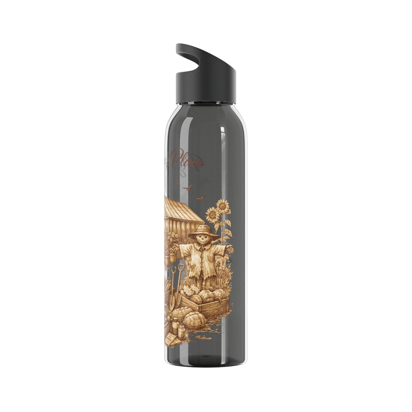 Happy Place Water Bottle for Gardeners and Allotment Lovers - SJM Print Store