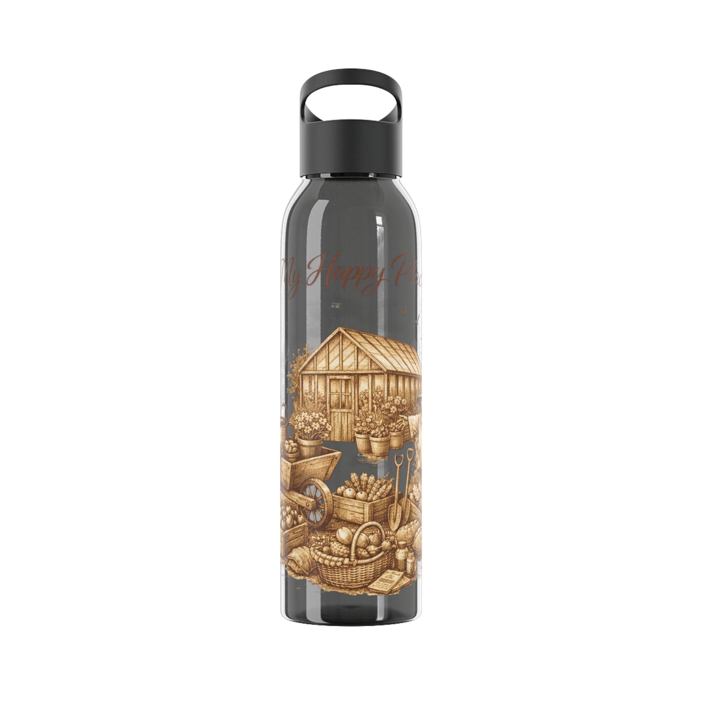 Happy Place Water Bottle for Gardeners and Allotment Lovers - SJM Print Store