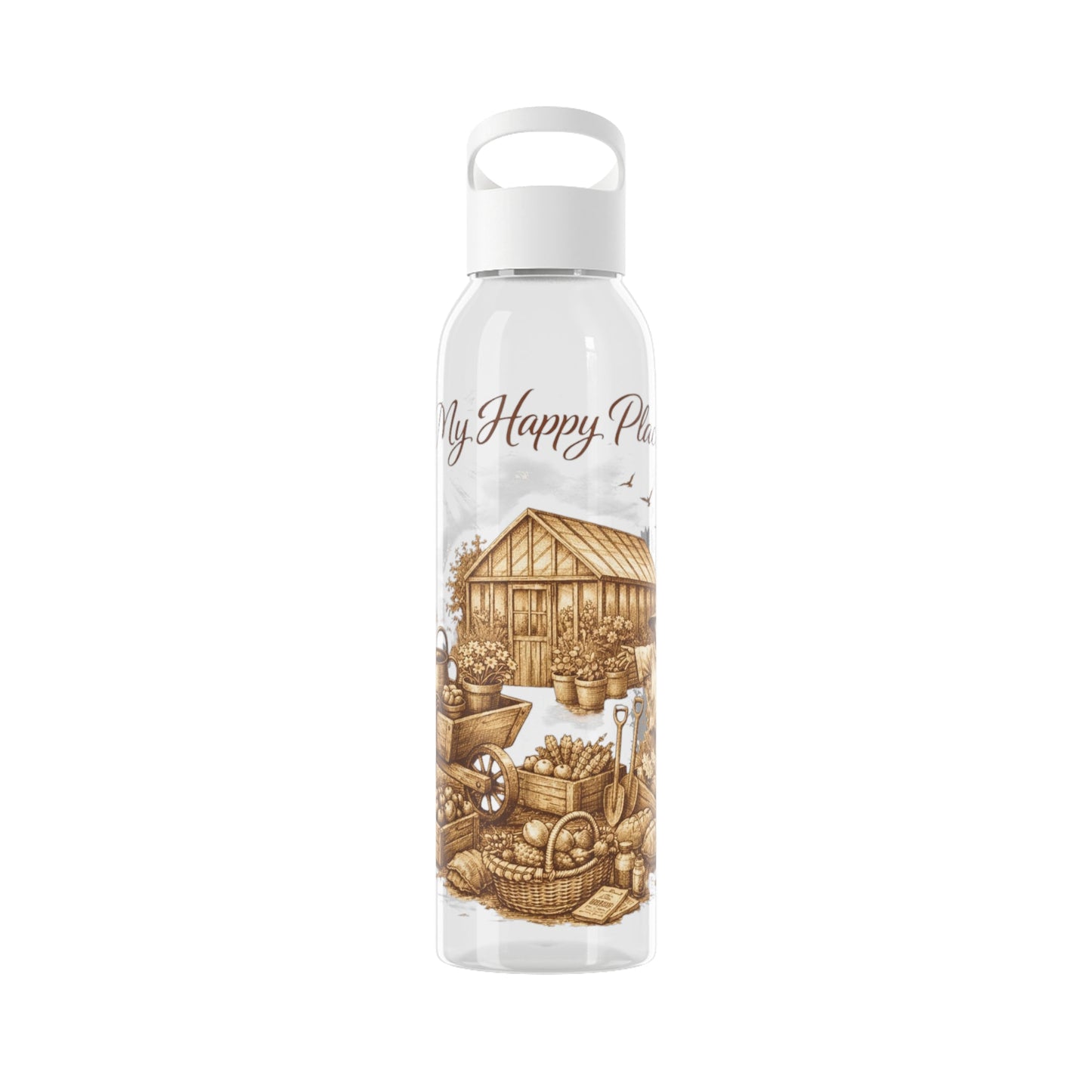 Happy Place Water Bottle for Gardeners and Allotment Lovers - SJM Print Store