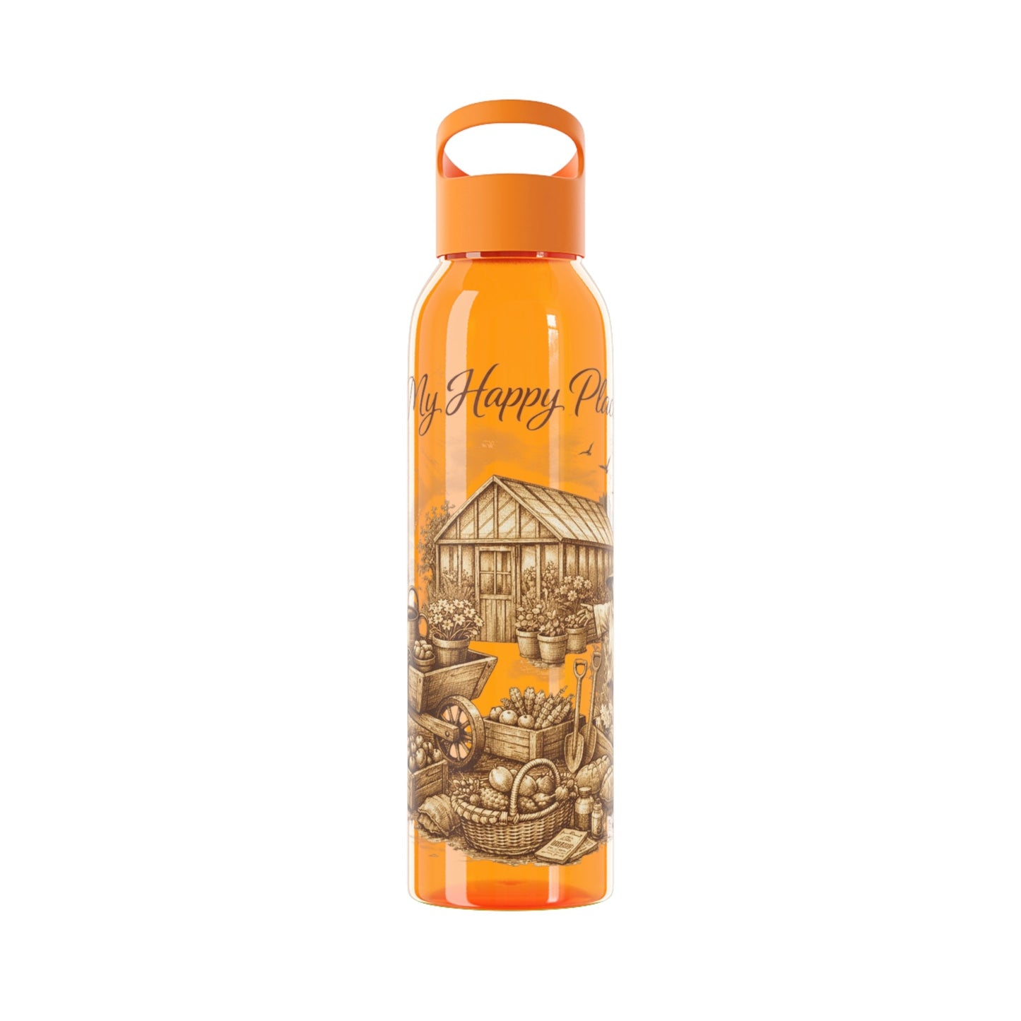Happy Place Water Bottle for Gardeners and Allotment Lovers - SJM Print Store