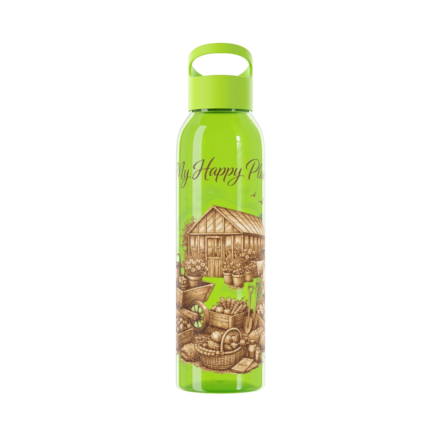 Happy Place Water Bottle for Gardeners and Allotment Lovers - SJM Print Store