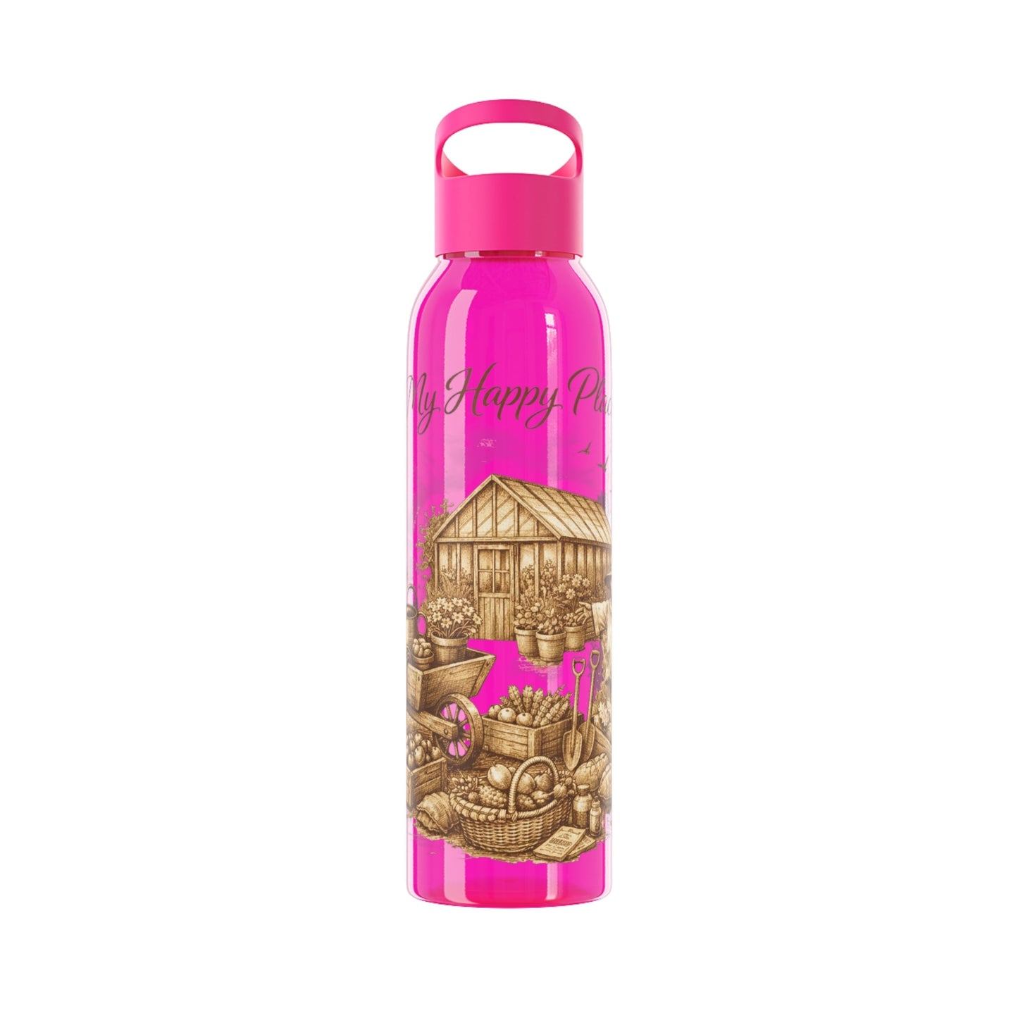 Happy Place Water Bottle for Gardeners and Allotment Lovers - SJM Print Store