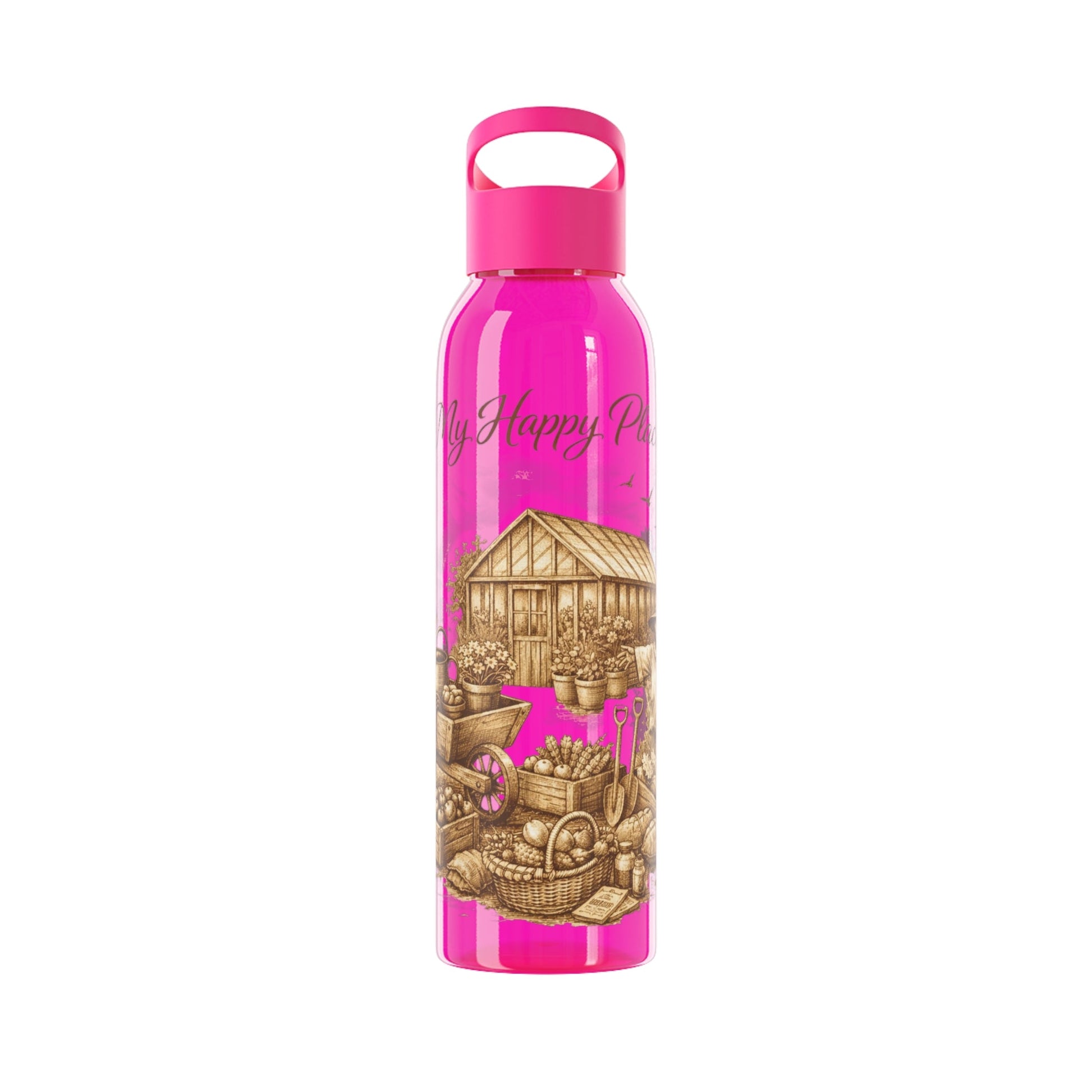 Happy Place Water Bottle for Gardeners and Allotment Lovers - SJM Print Store
