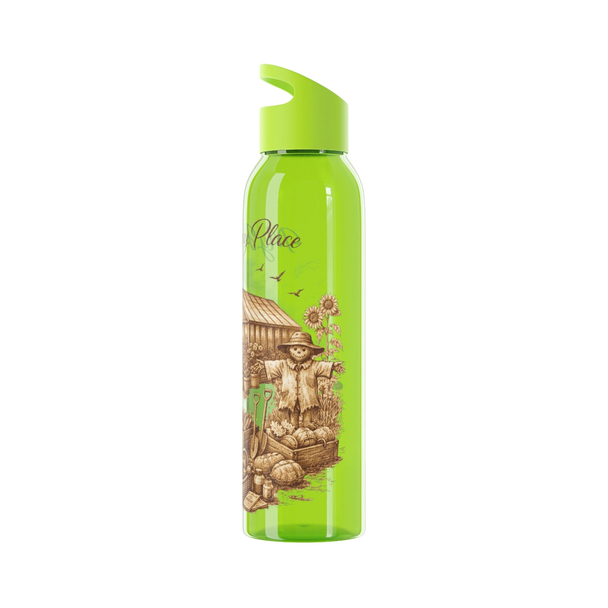 Happy Place Water Bottle for Gardeners and Allotment Lovers - SJM Print Store