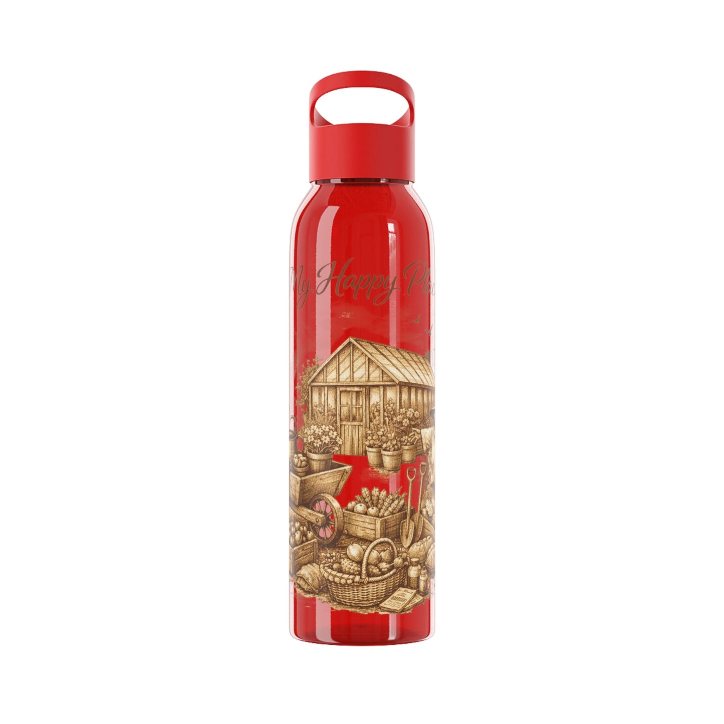 Happy Place Water Bottle for Gardeners and Allotment Lovers - SJM Print Store
