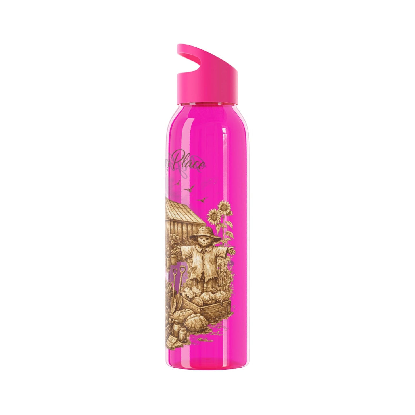 Happy Place Water Bottle for Gardeners and Allotment Lovers - SJM Print Store