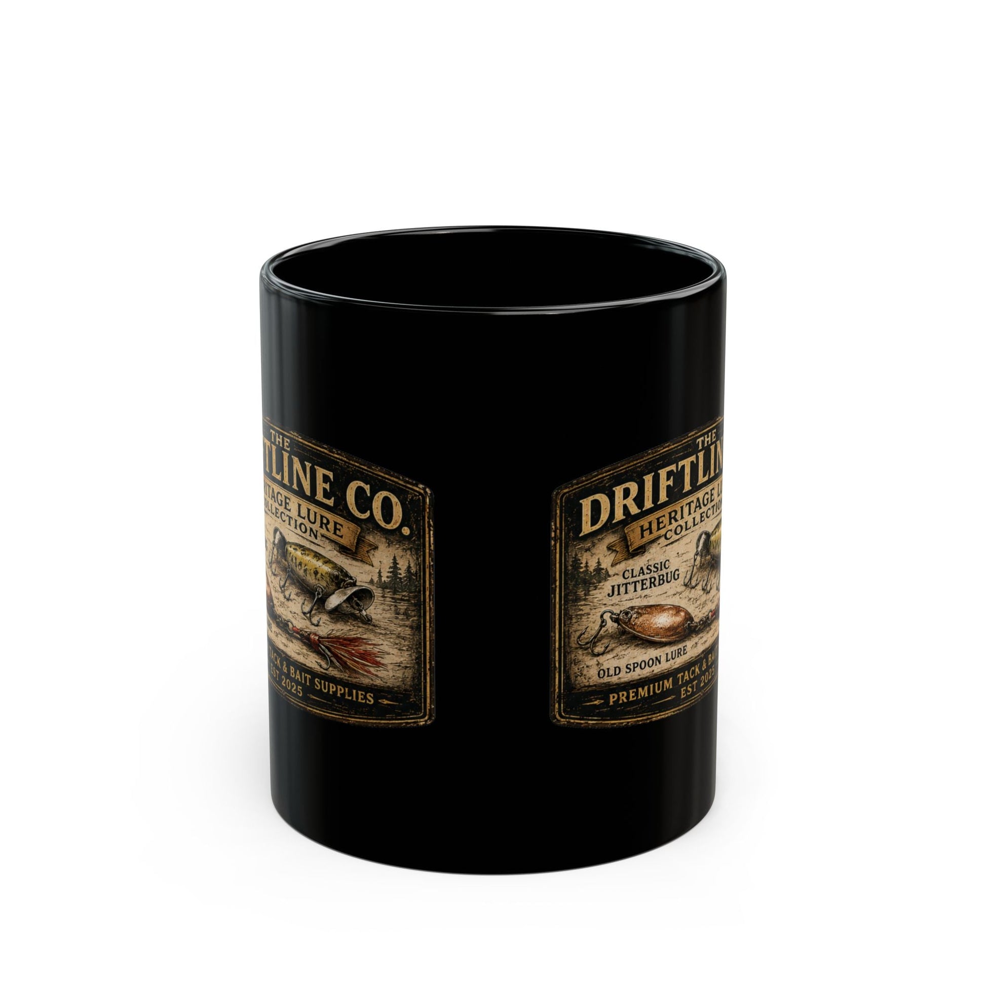 Heritage Lure Collection Black Ceramic Mug - SJM Print Store