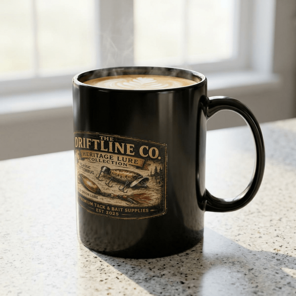 Heritage Lure Collection Black Ceramic Mug - SJM Print Store