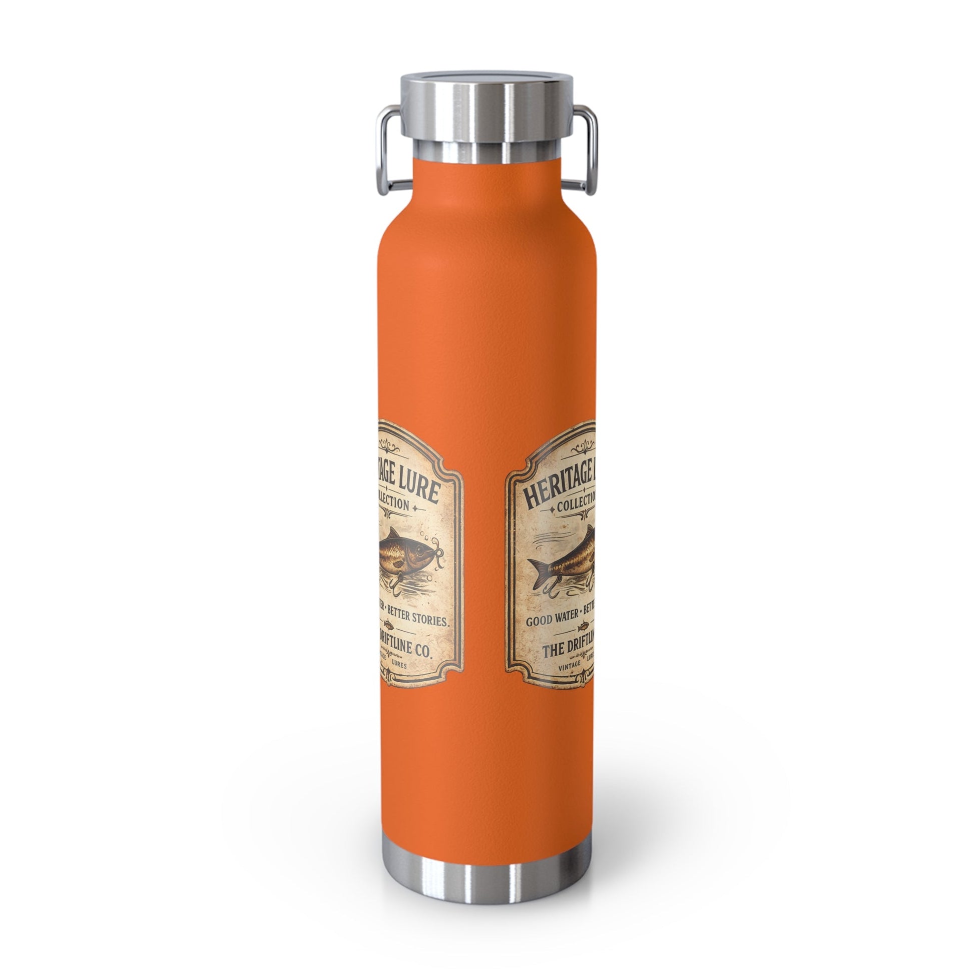 Heritage Lure Collection Black Insulated Flask | Premium Fishing Water Bottle | The Driftline Company - SJM Print Store