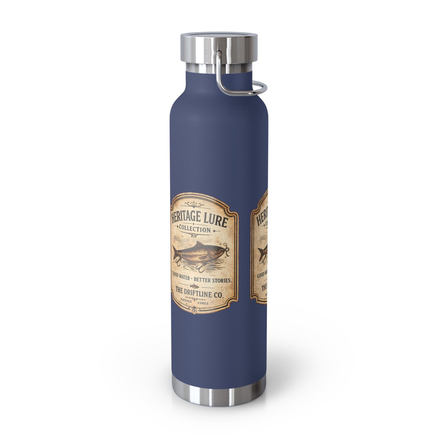 Heritage Lure Collection Black Insulated Flask | Premium Fishing Water Bottle | The Driftline Company - SJM Print Store
