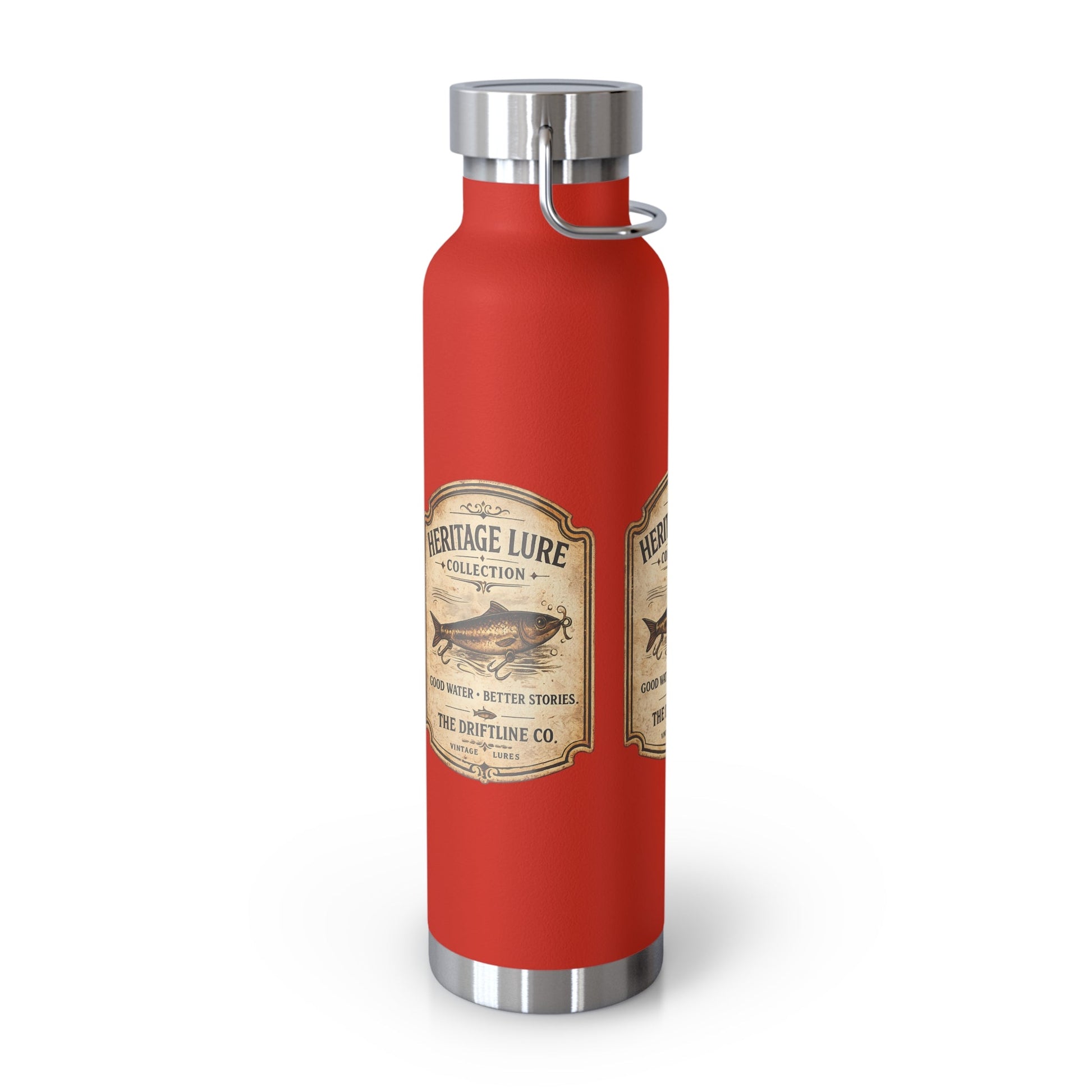 Heritage Lure Collection Black Insulated Flask | Premium Fishing Water Bottle | The Driftline Company - SJM Print Store