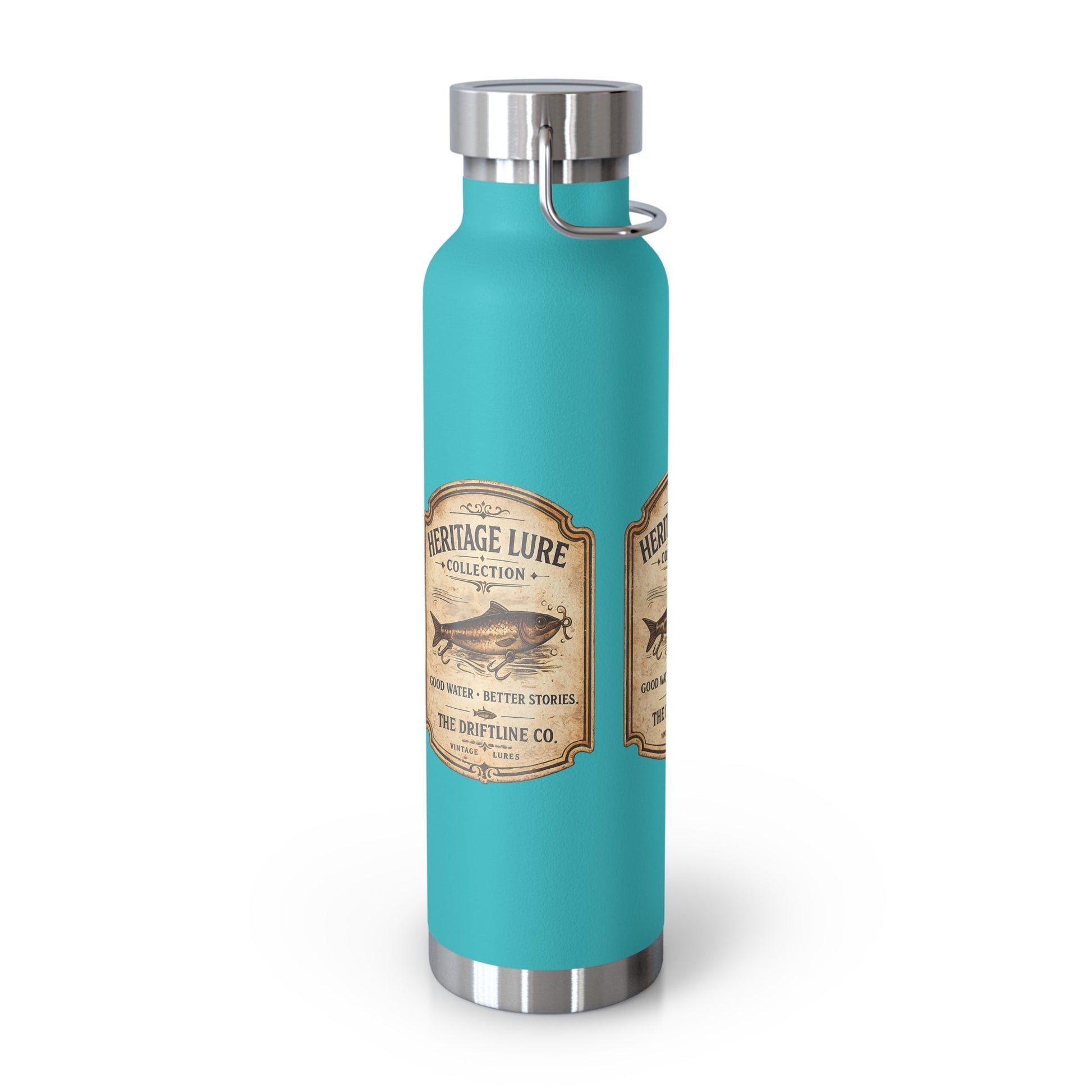 Heritage Lure Collection Black Insulated Flask | Premium Fishing Water Bottle | The Driftline Company - SJM Print Store