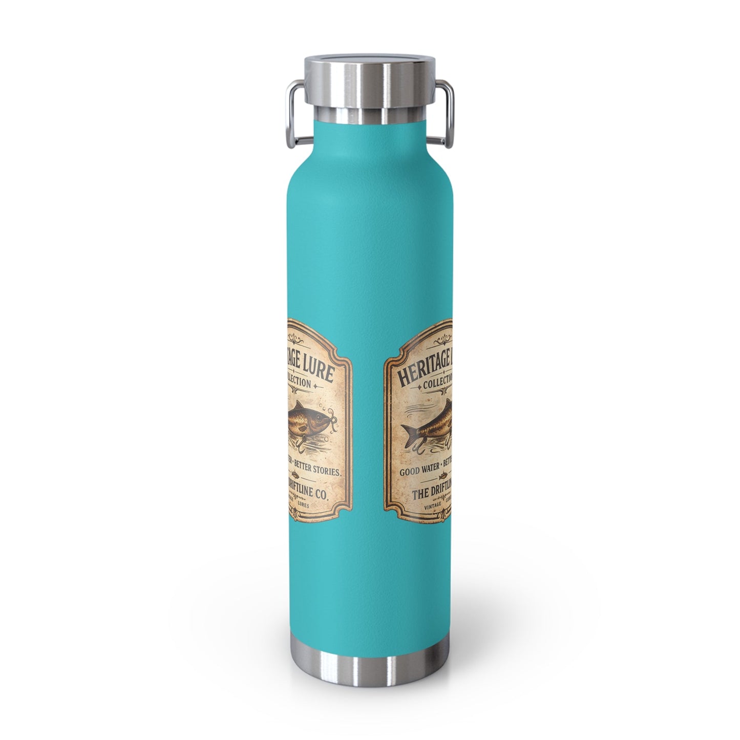 Heritage Lure Collection Black Insulated Flask | Premium Fishing Water Bottle | The Driftline Company - SJM Print Store