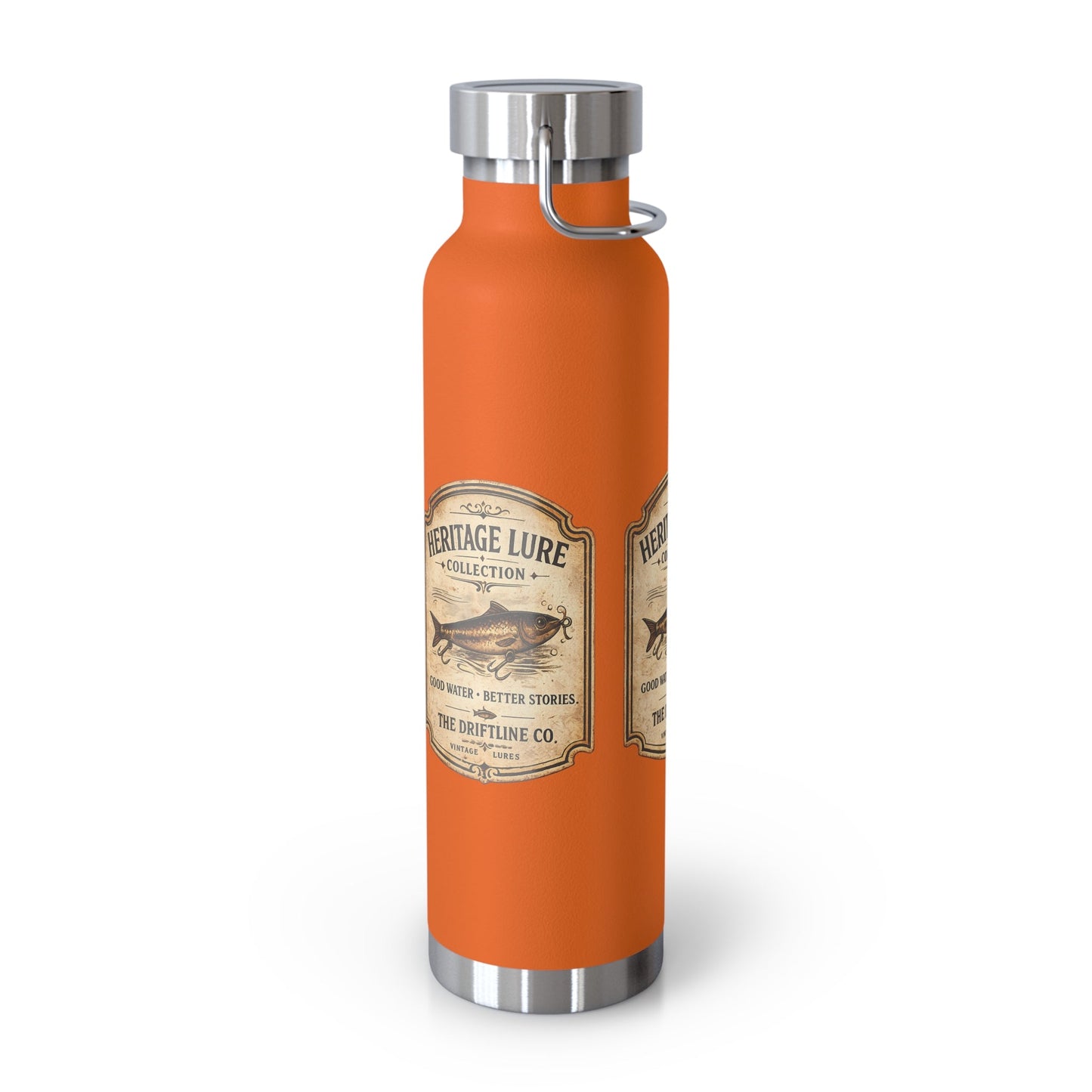 Heritage Lure Collection Black Insulated Flask | Premium Fishing Water Bottle | The Driftline Company - SJM Print Store