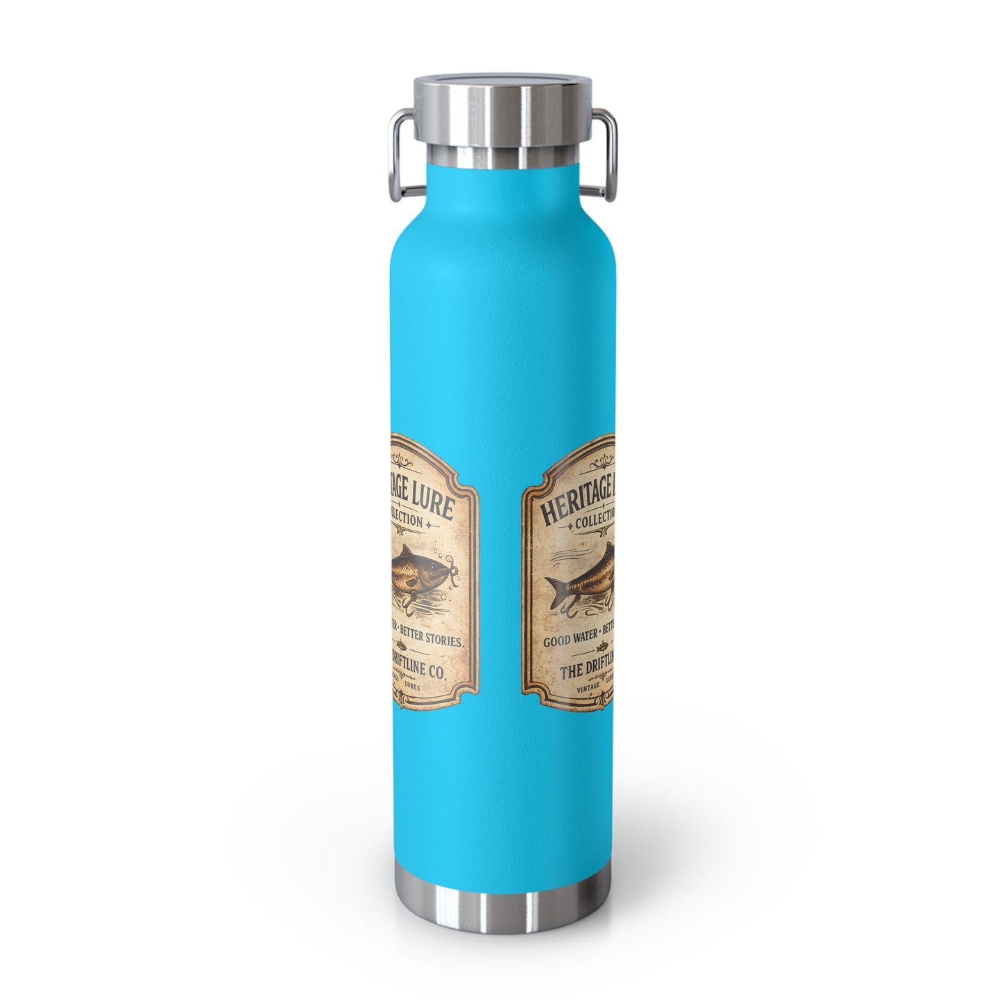Heritage Lure Collection Black Insulated Flask | Premium Fishing Water Bottle | The Driftline Company - SJM Print Store