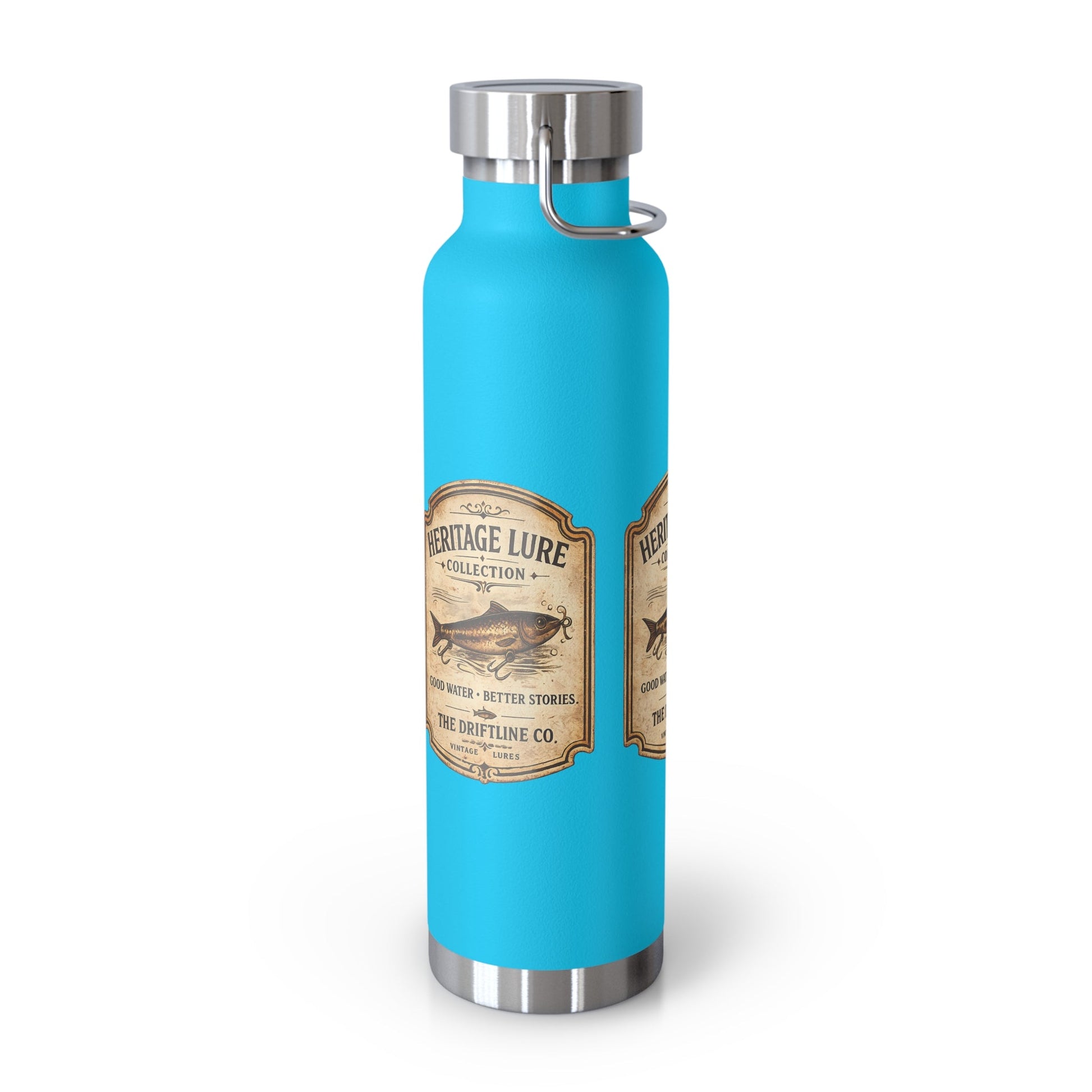Heritage Lure Collection Black Insulated Flask | Premium Fishing Water Bottle | The Driftline Company - SJM Print Store