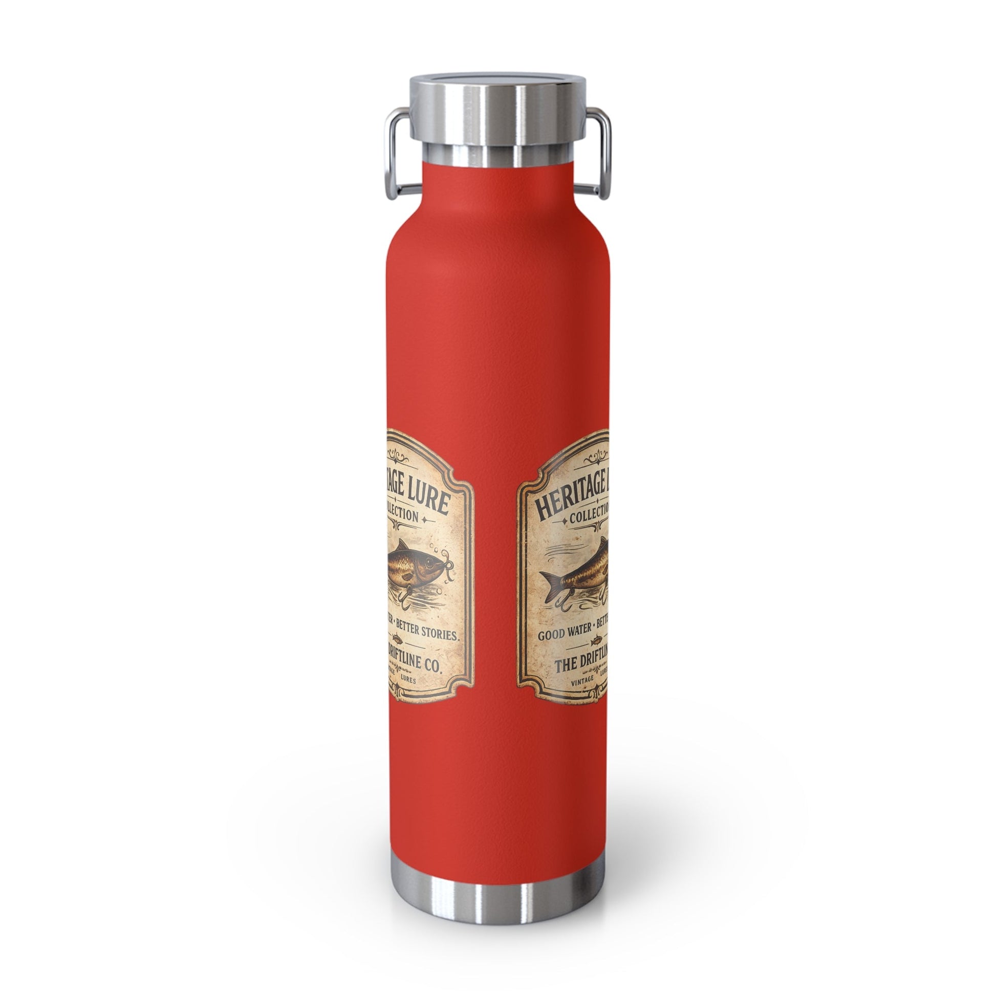 Heritage Lure Collection Black Insulated Flask | Premium Fishing Water Bottle | The Driftline Company - SJM Print Store