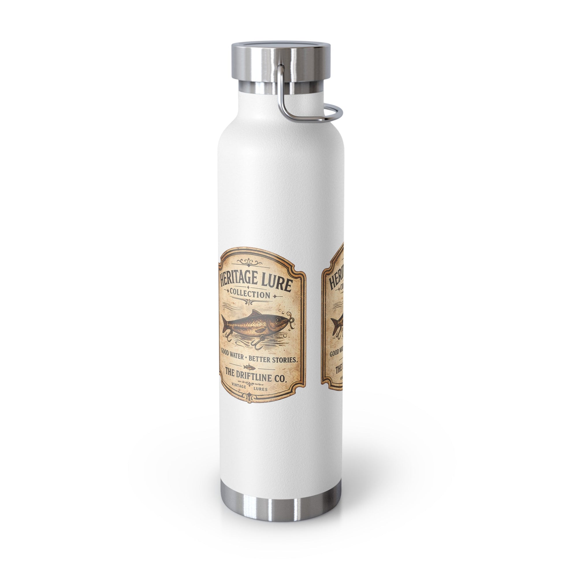 Heritage Lure Collection Black Insulated Flask | Premium Fishing Water Bottle | The Driftline Company - SJM Print Store