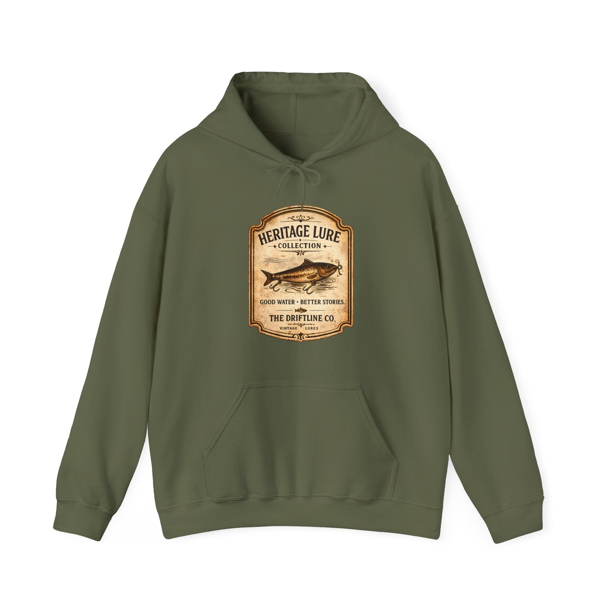 Heritage Lure Collection Fishing Hoodie | Vintage Angler Hoodie | The Driftline Company - SJM Print Store