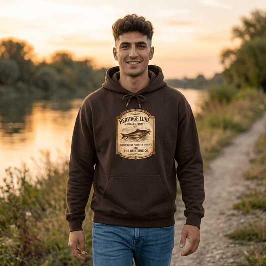 Heritage Lure Collection Fishing Hoodie | Vintage Angler Hoodie | The Driftline Company - SJM Print Store