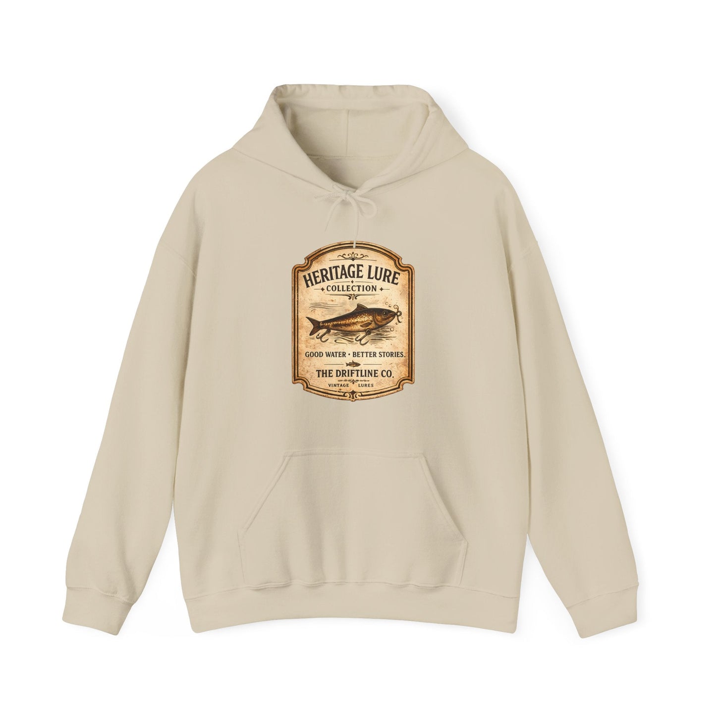 Heritage Lure Collection Fishing Hoodie | Vintage Angler Hoodie | The Driftline Company - SJM Print Store