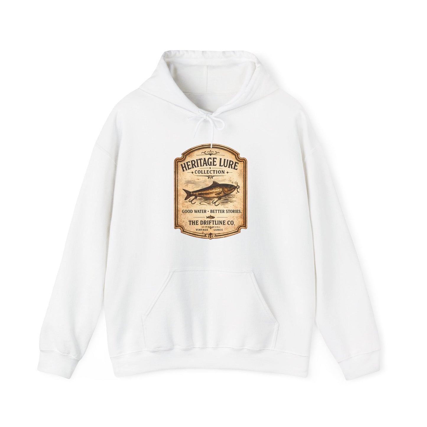 Heritage Lure Collection Fishing Hoodie | Vintage Angler Hoodie | The Driftline Company - SJM Print Store