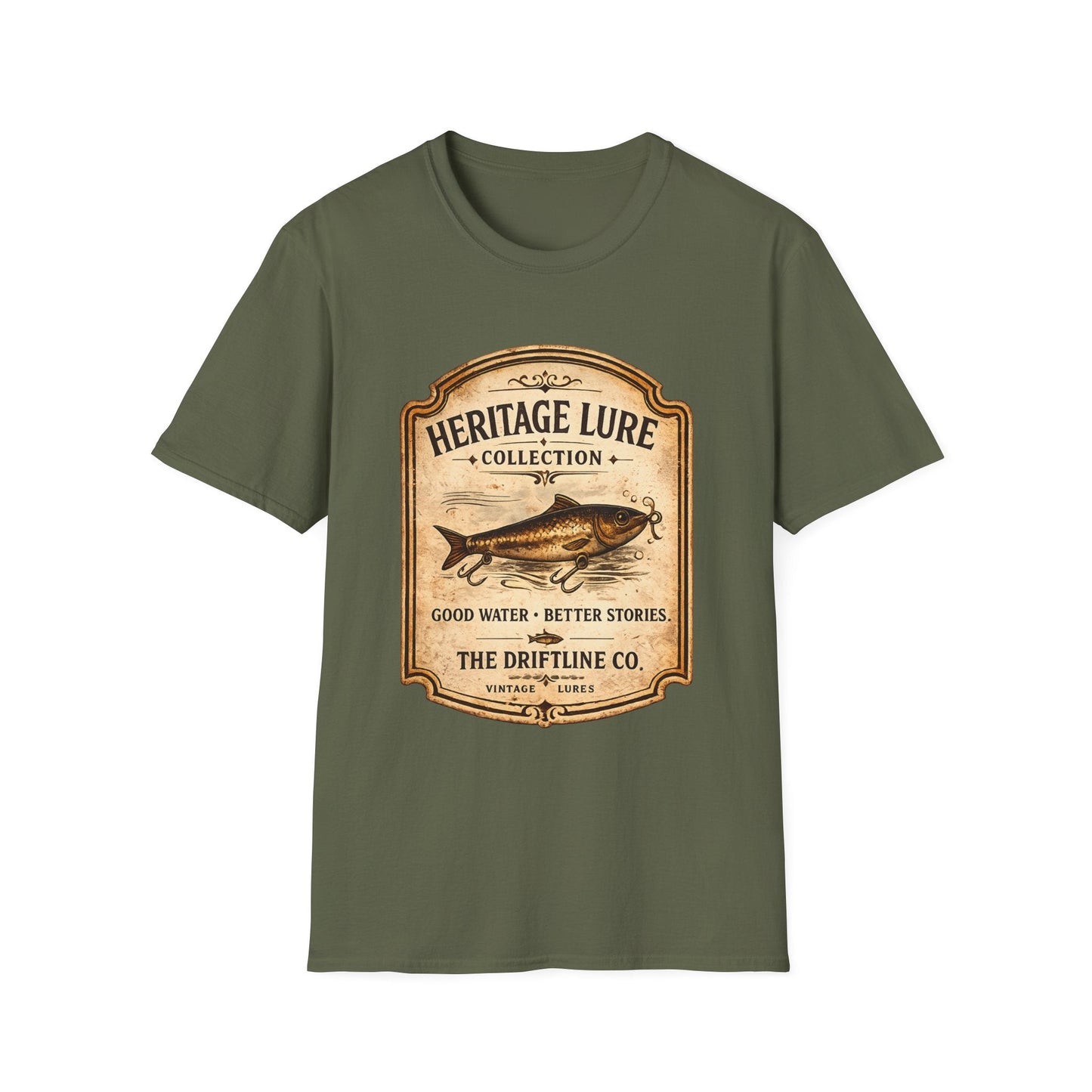 Heritage Lure Collection Fishing T-Shirt | Vintage Angler Tee | The Driftline Company - SJM Print Store